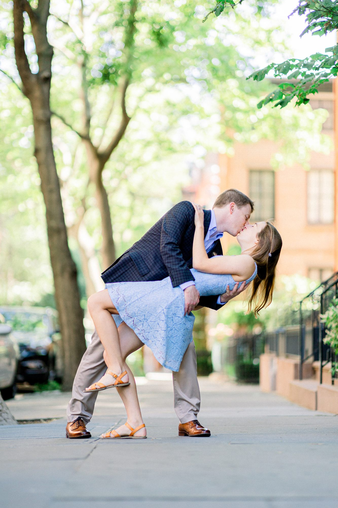 Playful Brooklyn Heights Promenade Engagement Photography