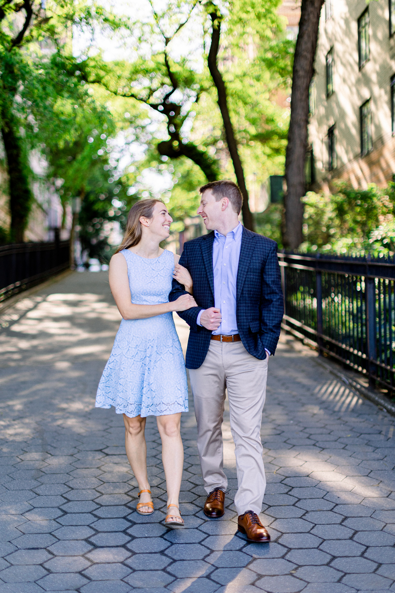 Vibrant Brooklyn Heights Promenade Engagement Photography