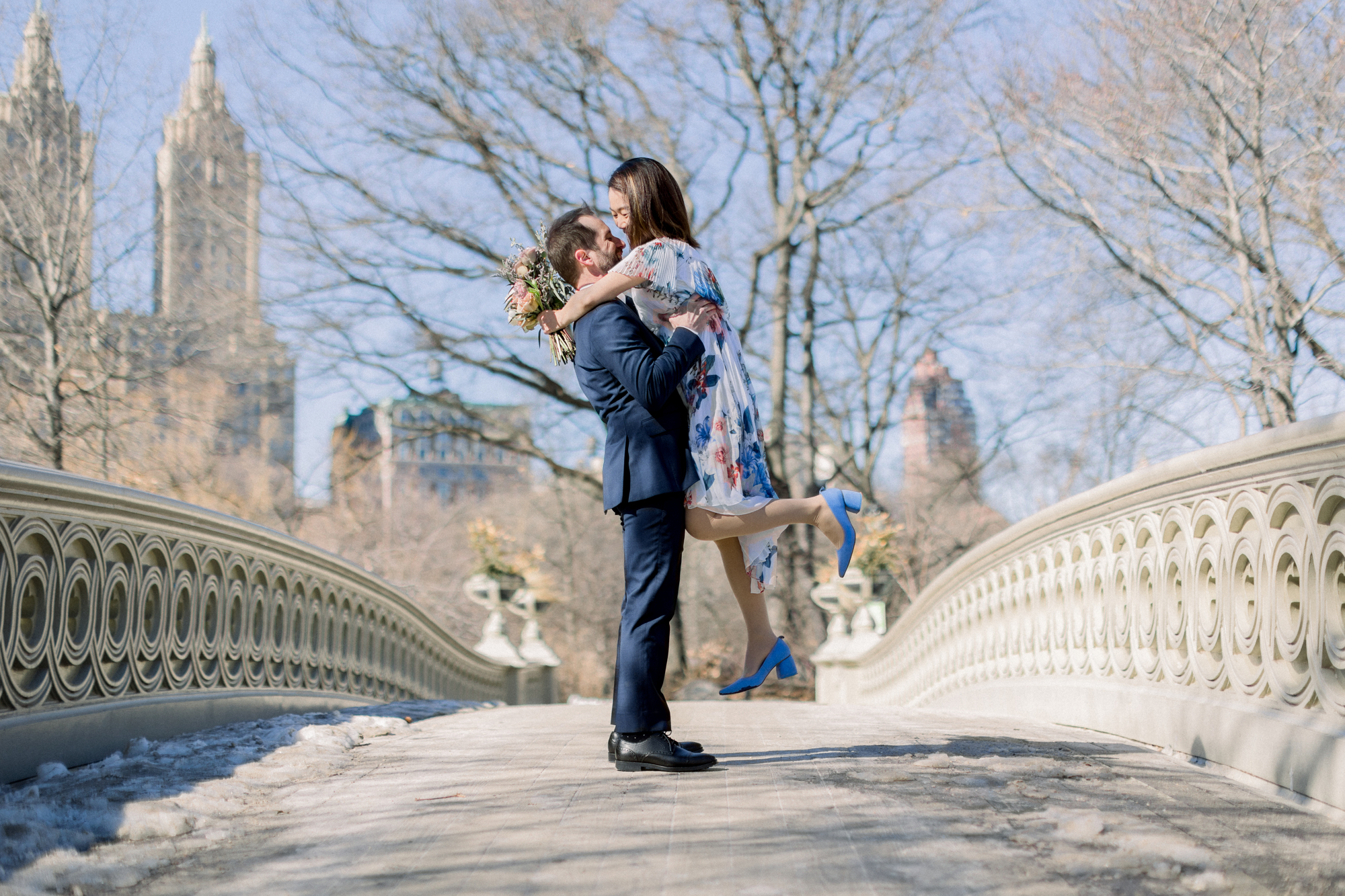 Candid Central Park Wedding Photos in Wintery New York