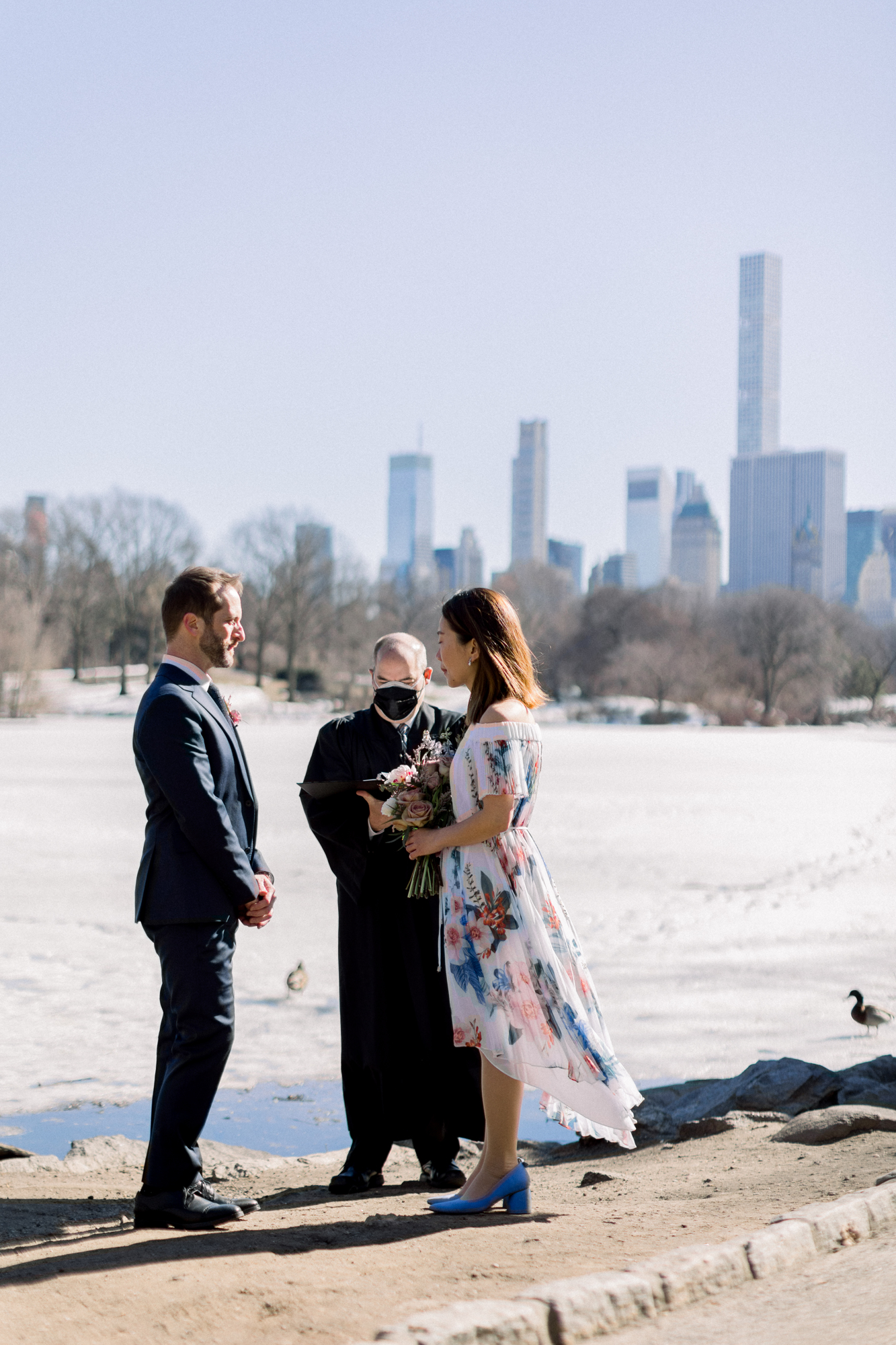 Graceful Central Park Wedding Photos in Wintery NYC