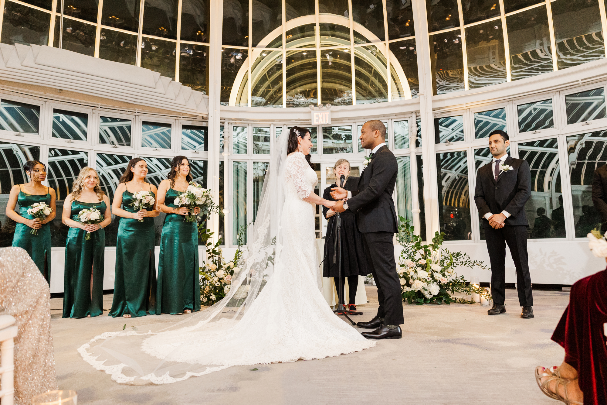 Breathtaking Palm House Wedding Photos at Brooklyn Botanic Garden in Winter