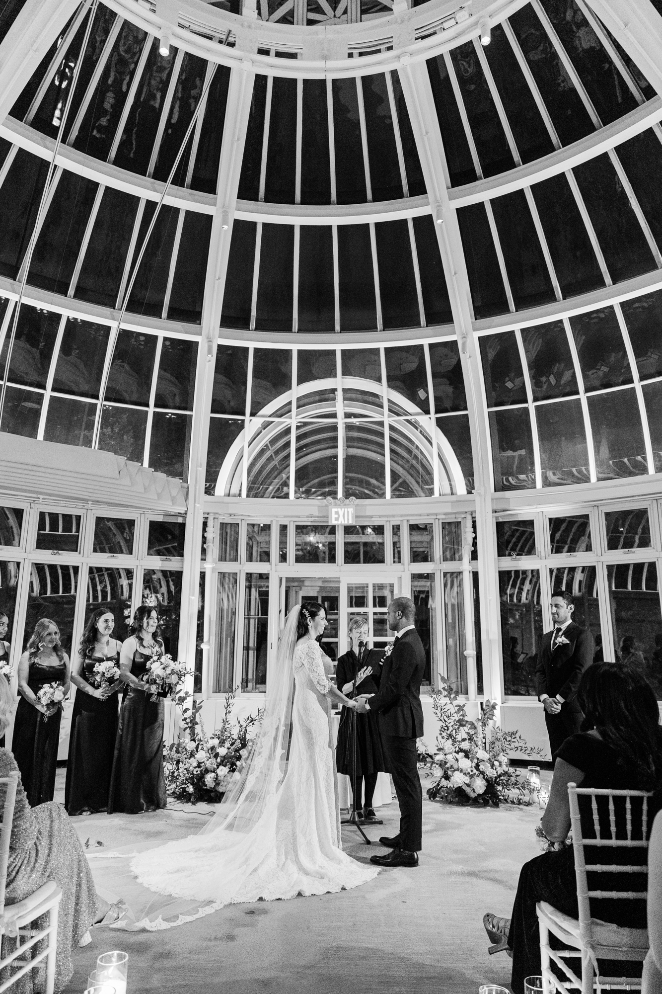 Magical Palm House Wedding Photos at Brooklyn Botanic Garden in Winter