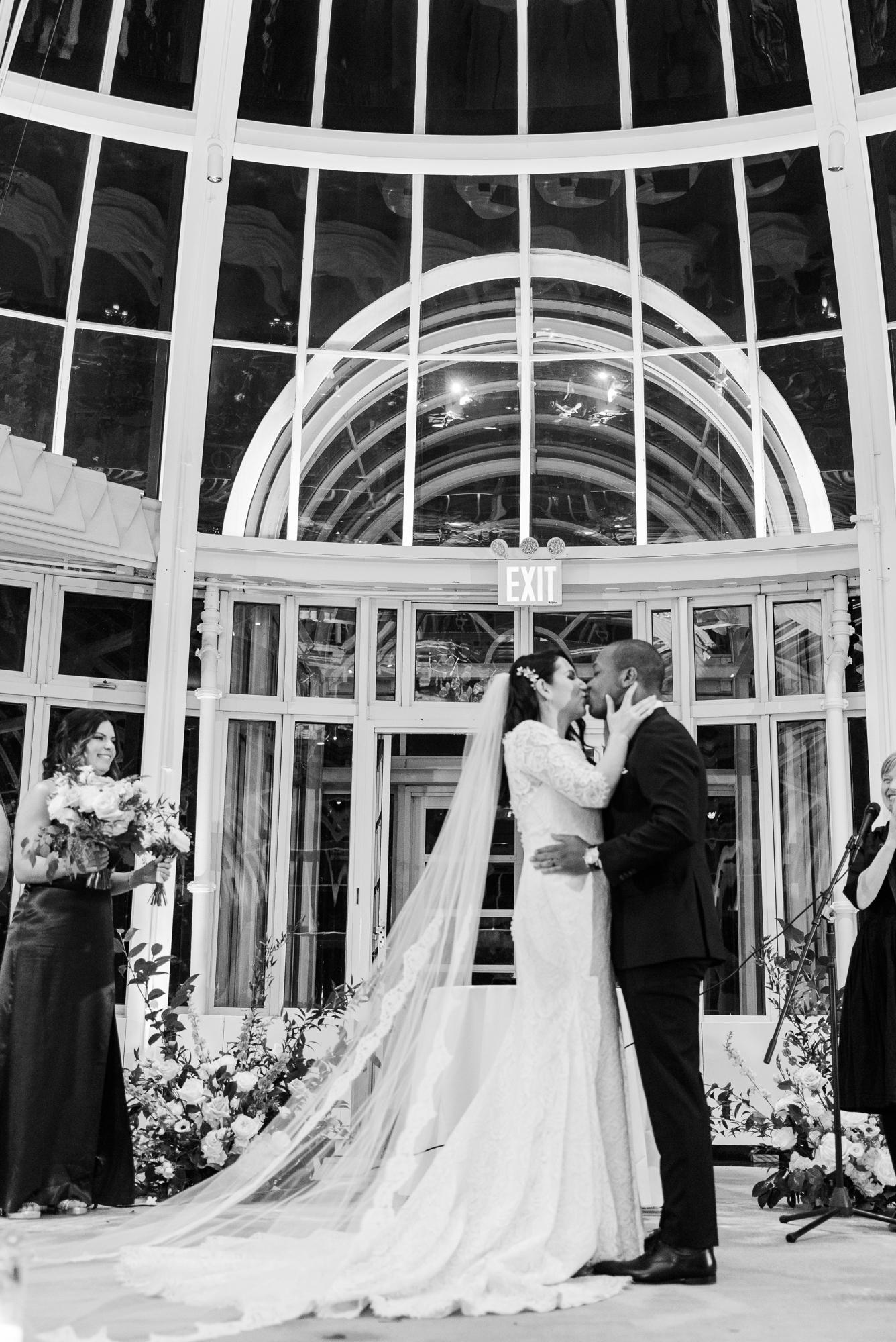 Iconic Palm House Wedding Photos at Brooklyn Botanic Garden in Winter