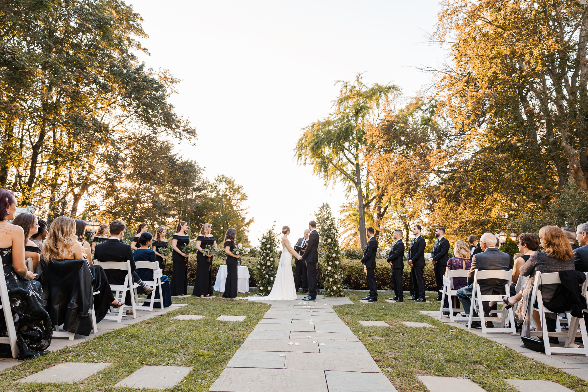 Dreamy Sunset Briarcliff Manor Wedding Photos in Autumn in Hudson Valley