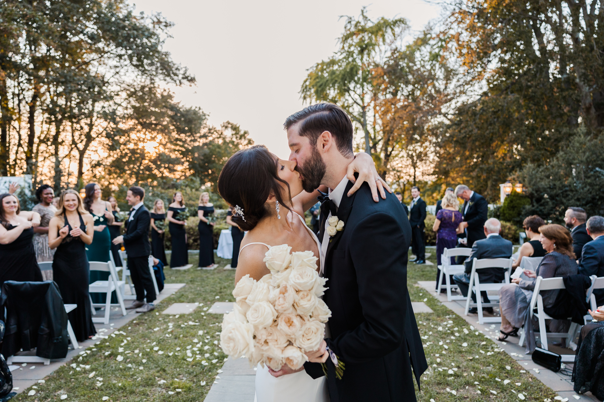 Classic Sunset Briarcliff Manor Wedding Photos in Autumn in Hudson Valley