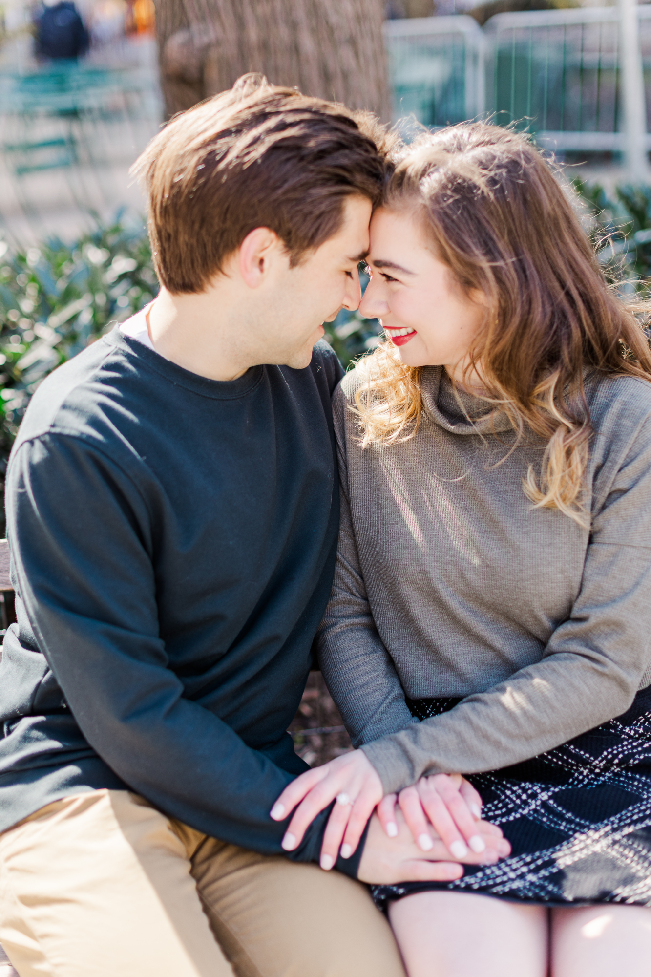 Romantic Engagement Photos in Wintery Madison Square Park