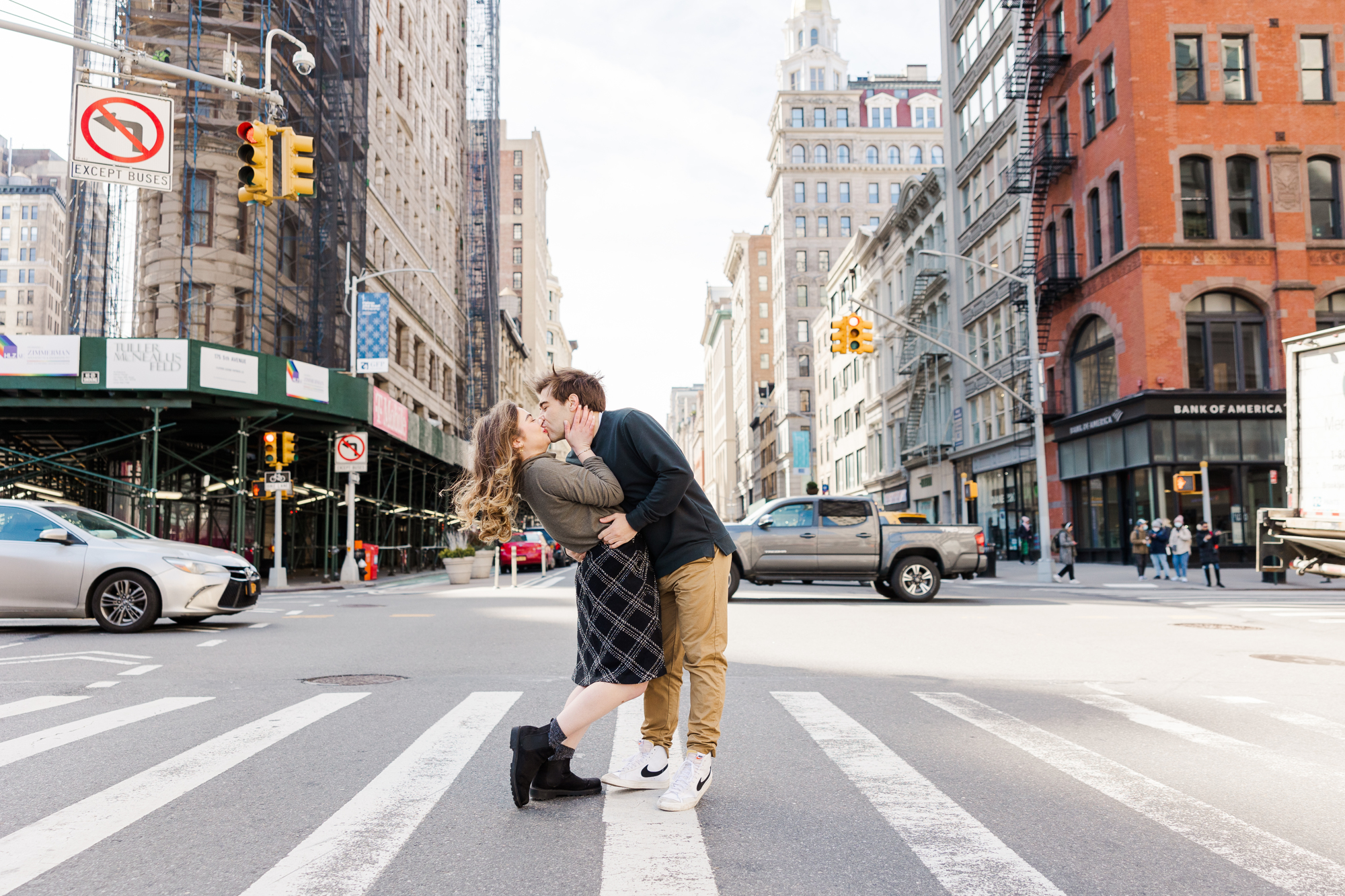Charming Engagement Photos in Wintery Madison Square Park