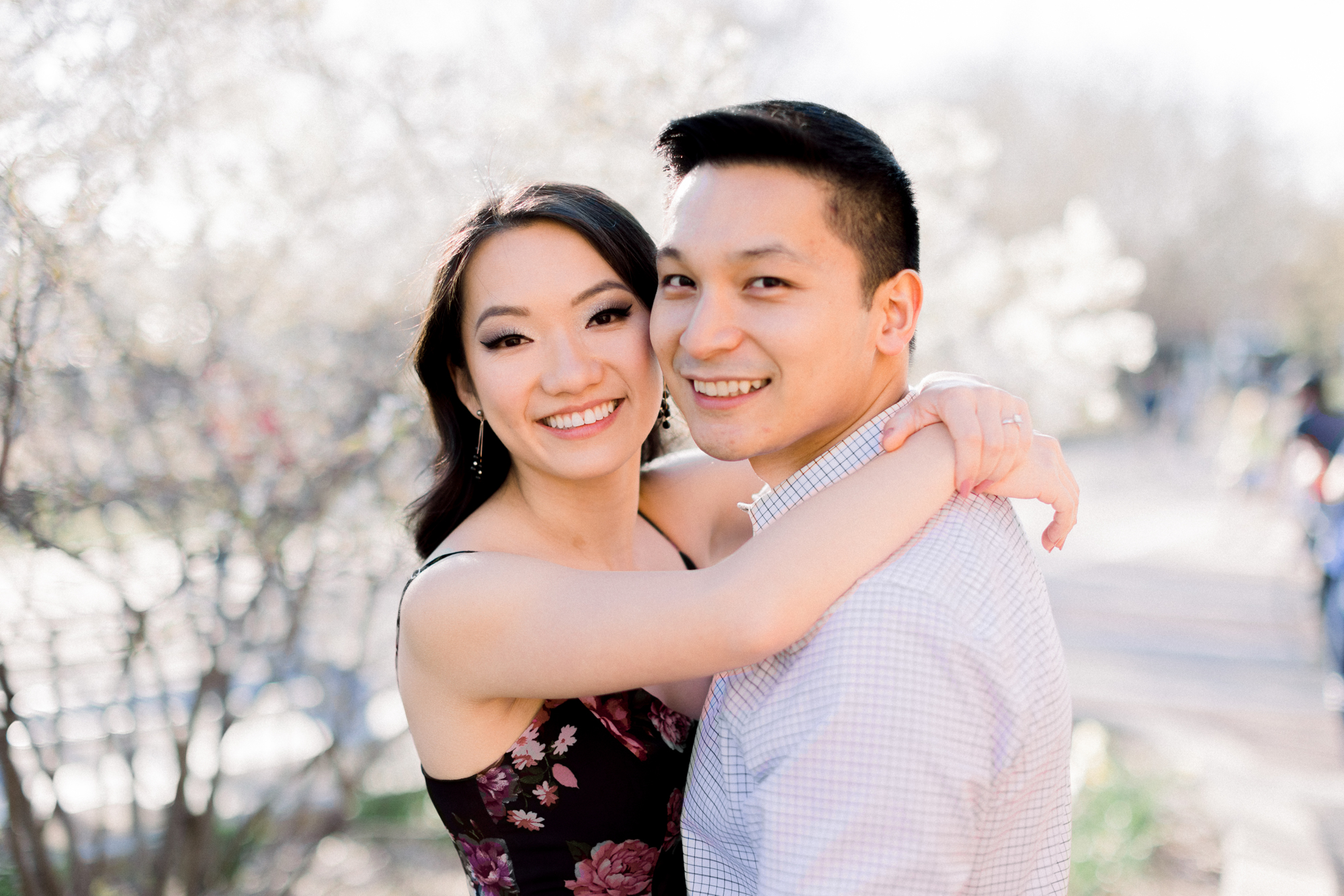 Radiant NYC Engagement Photography with Spring Blossoms