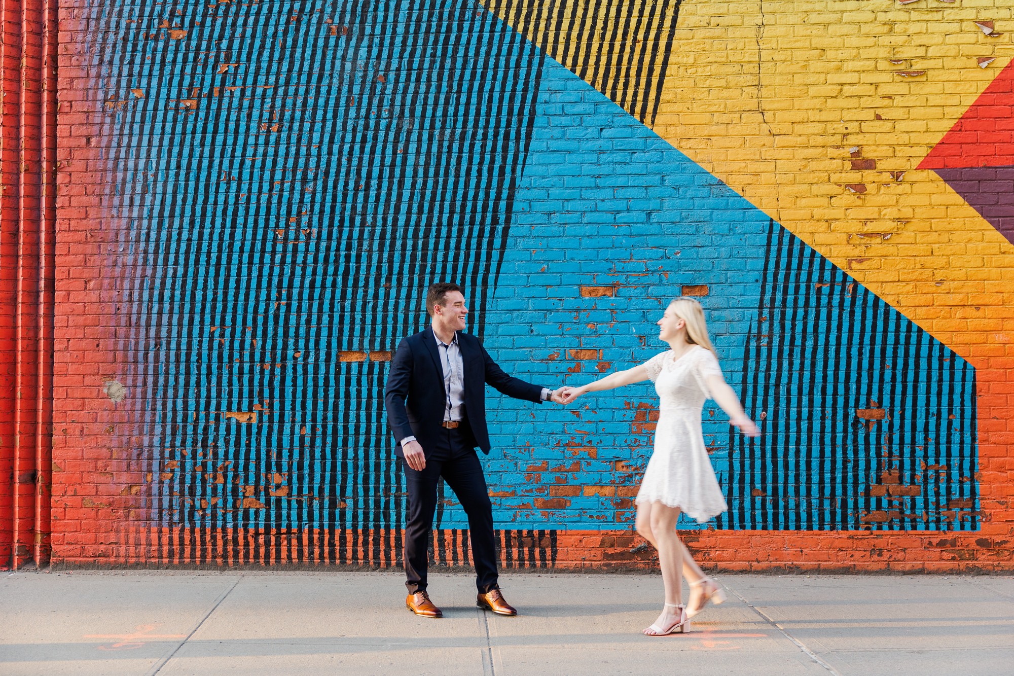 Whimsical Brooklyn Bridge Engagement Photos in Late Fall