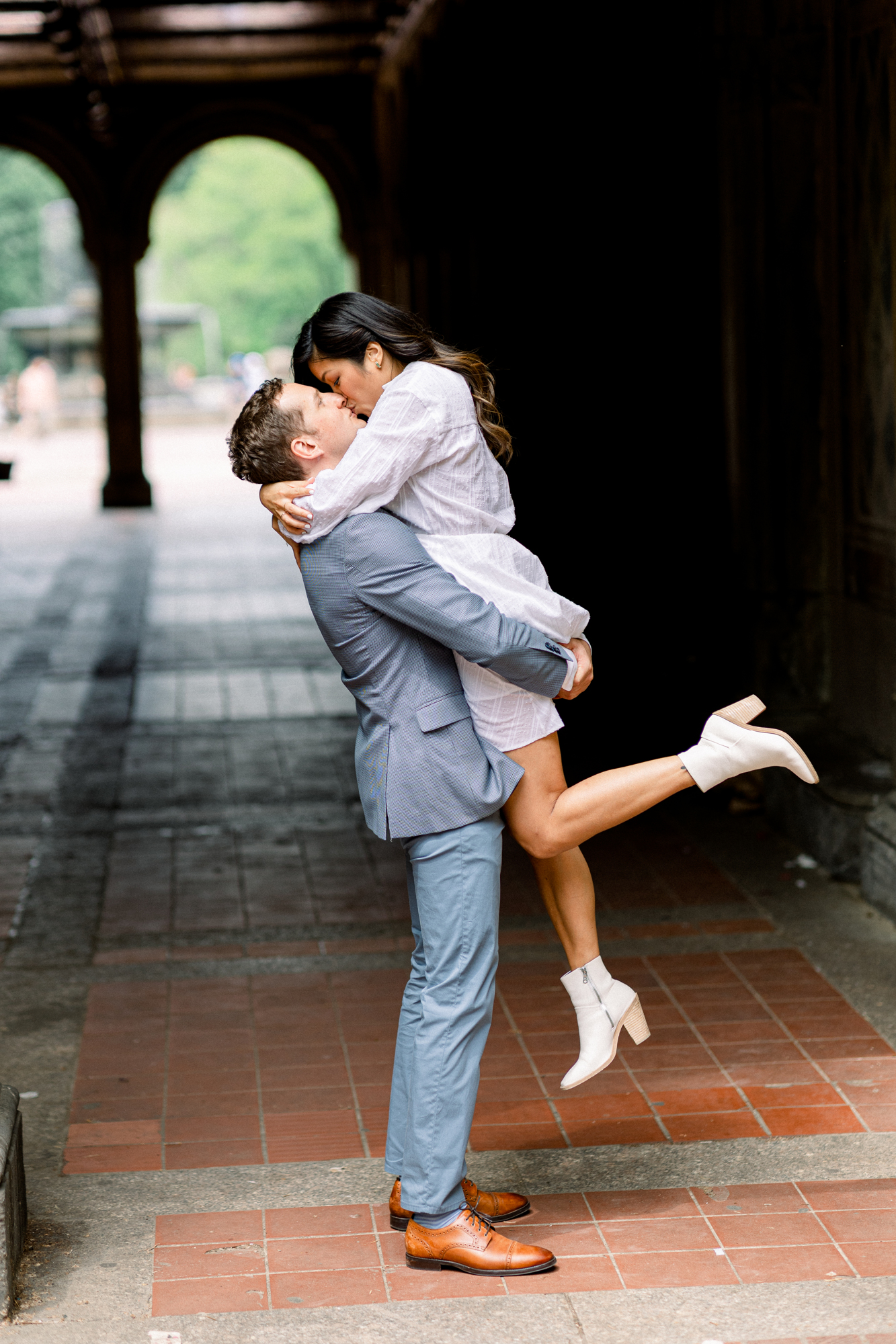 Playful Central Park Rowboat Engagement Photography in New York