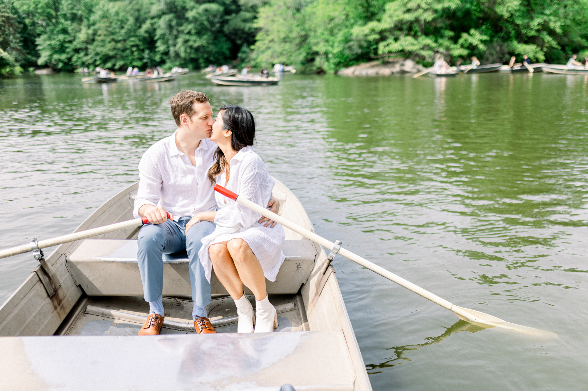 Intimate Central Park Rowboat Engagement Photography in New York