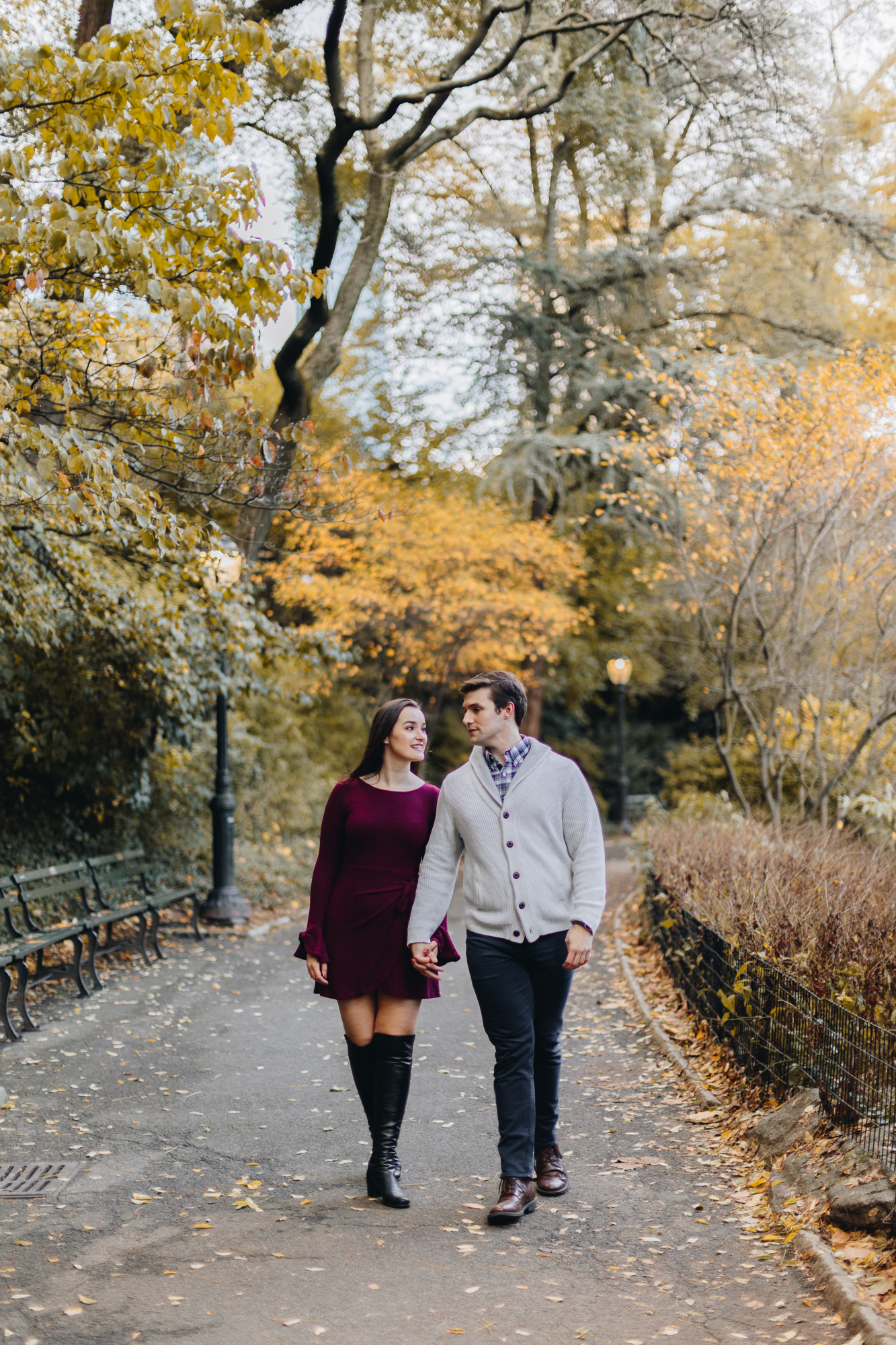 Wonderful Fall Engagement Photos in Central Park New York