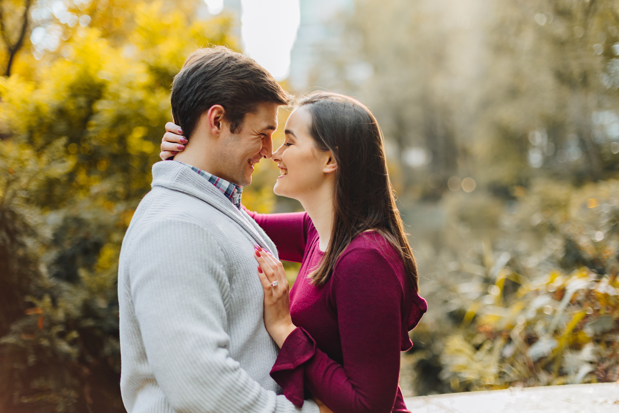 Dreamy Fall Engagement Photos in Central Park New York