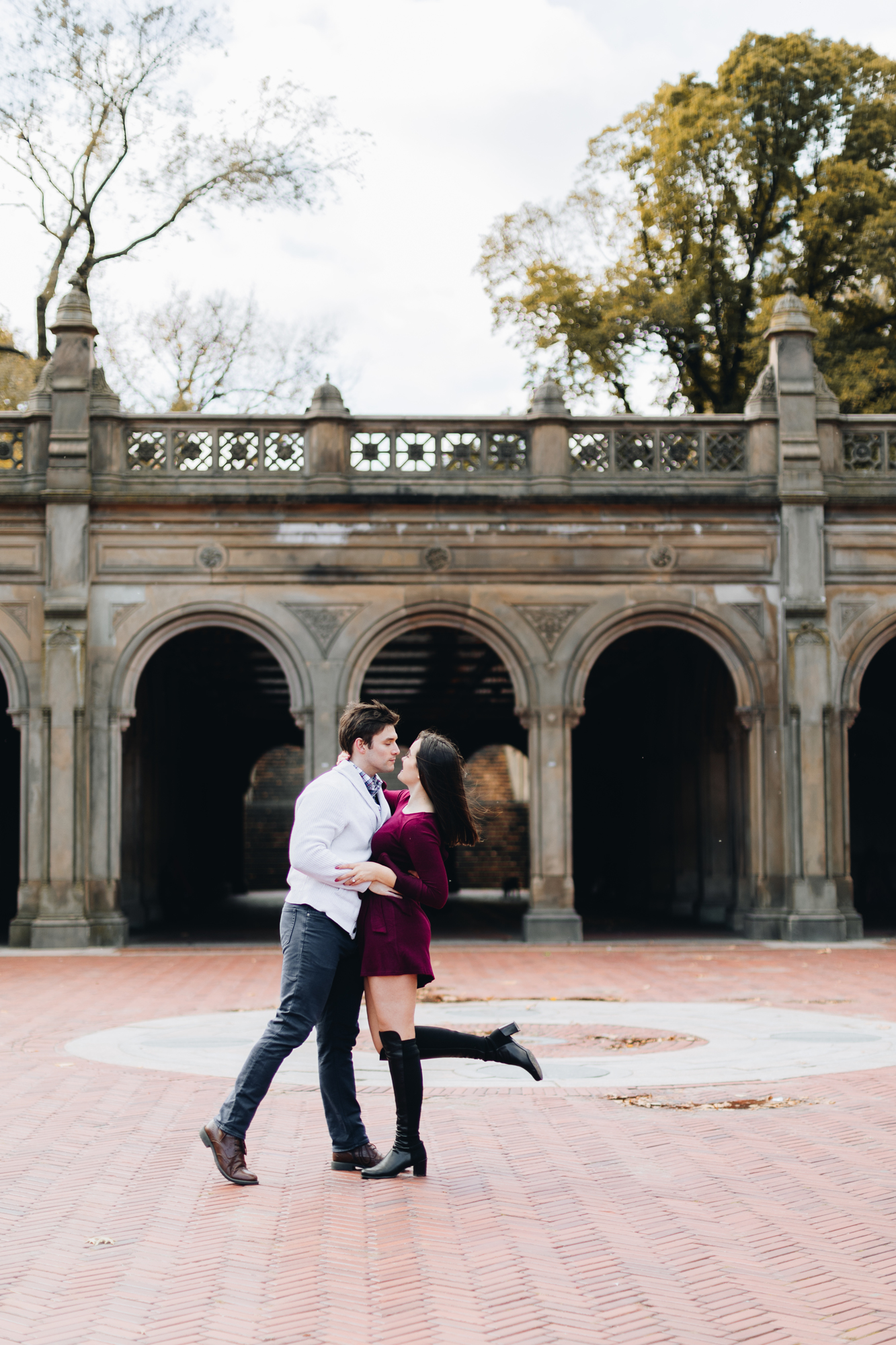 Elegant Fall Engagement Photos in Central Park New York