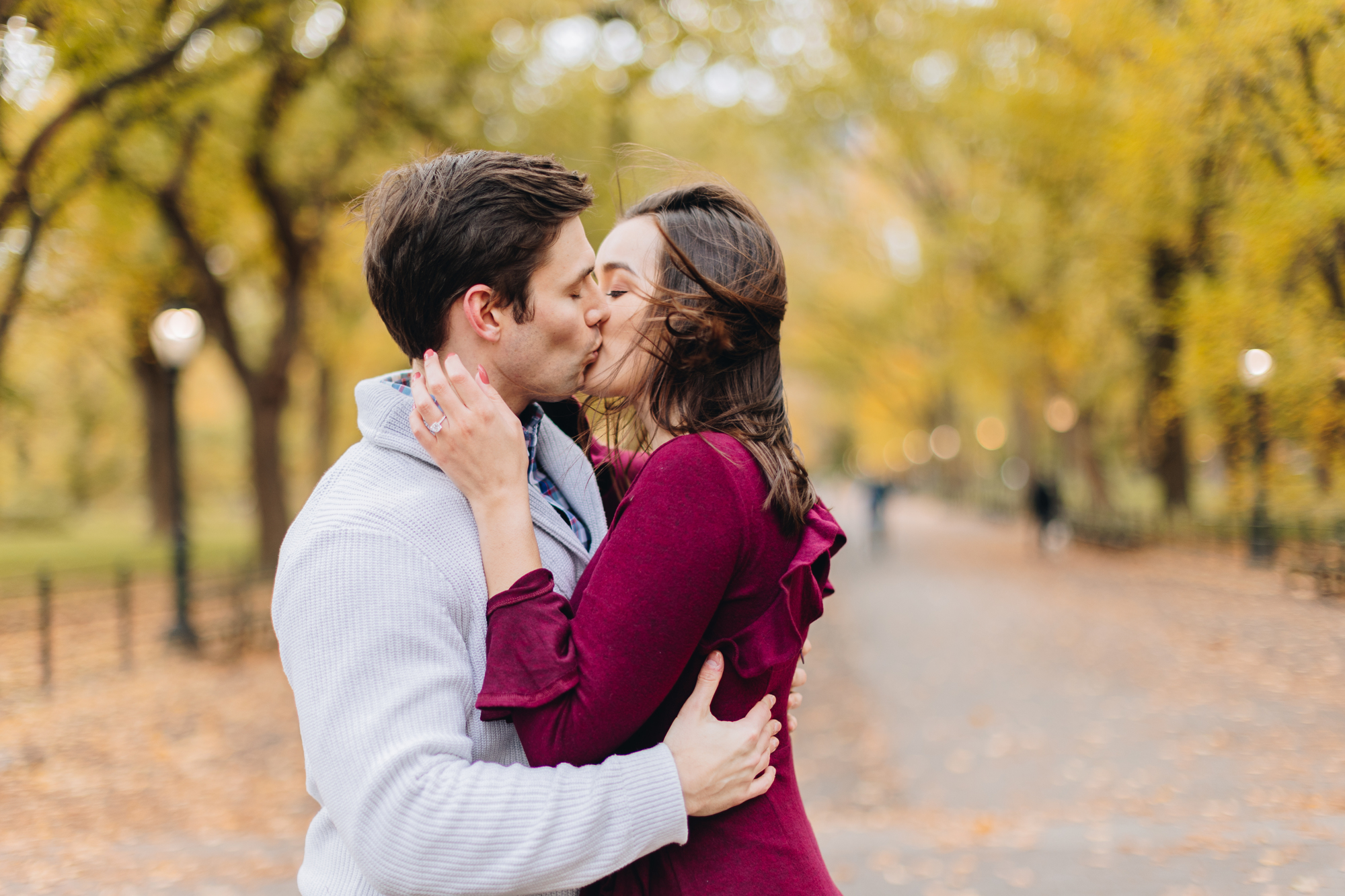 Picturesque Fall Engagement Photos in Central Park New York