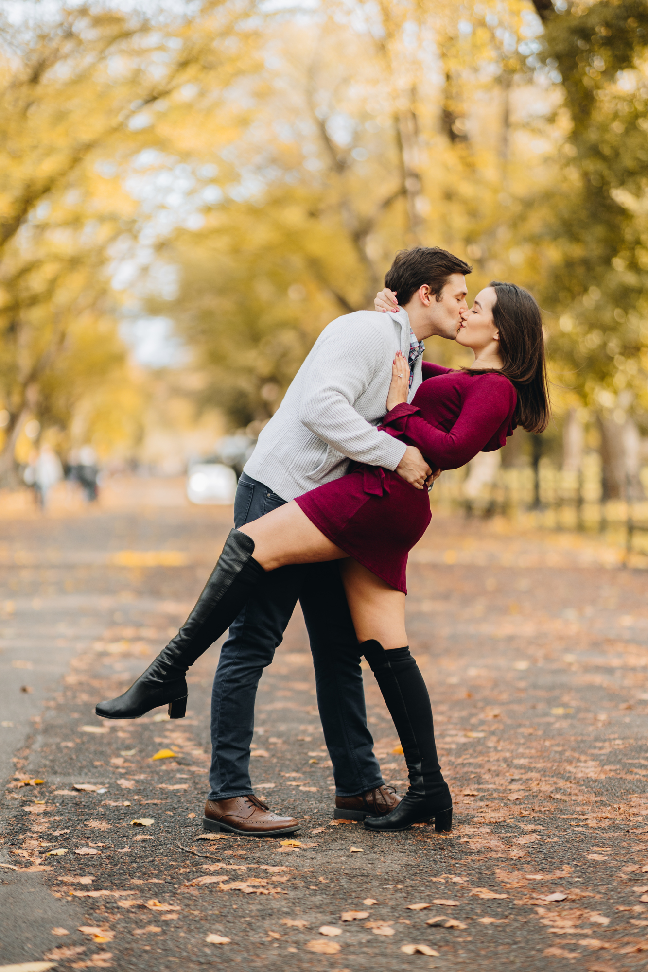 Stunning Fall Engagement Photos in Central Park New York