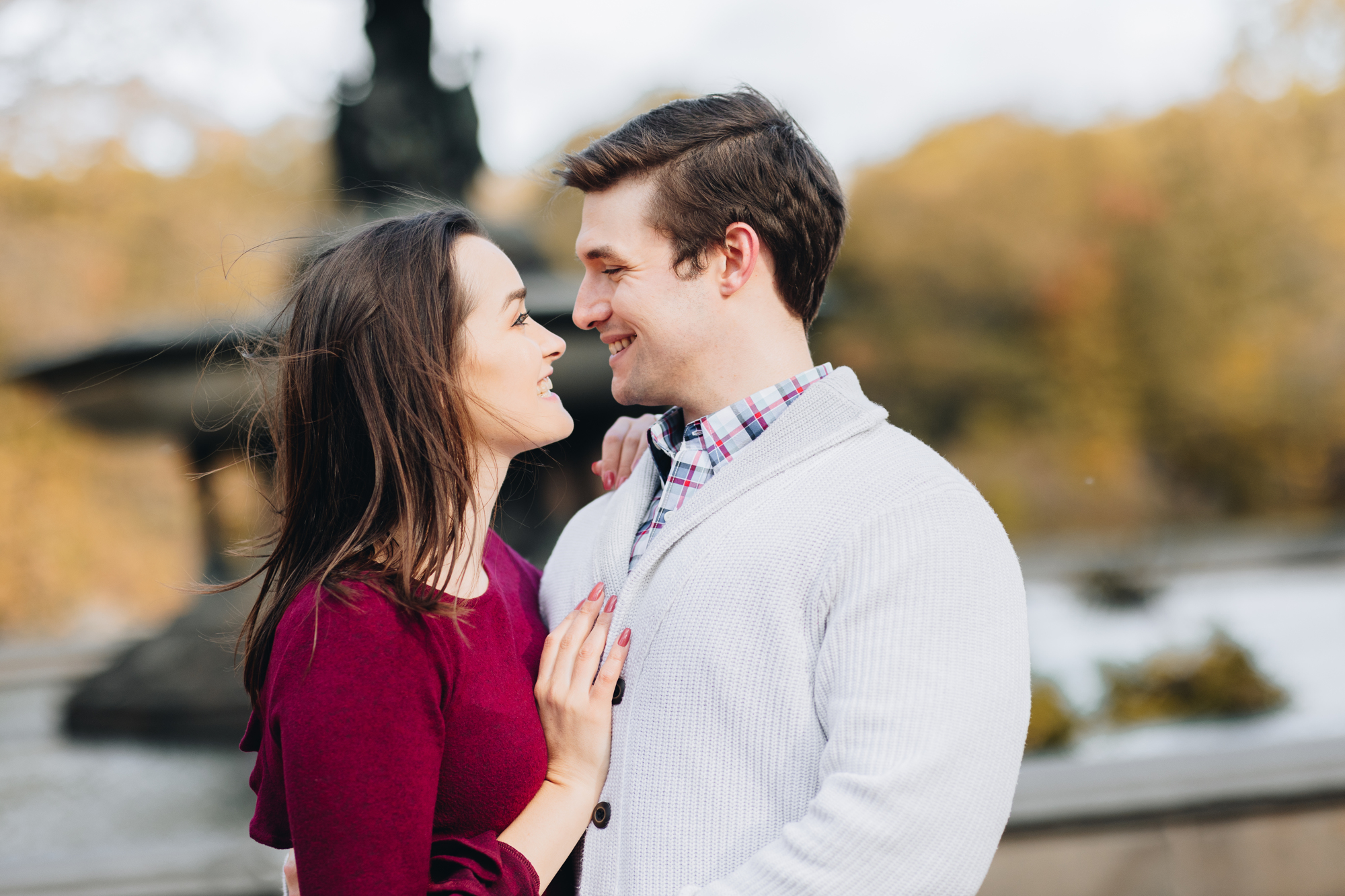 Romantic Fall Engagement Photos in Central Park New York