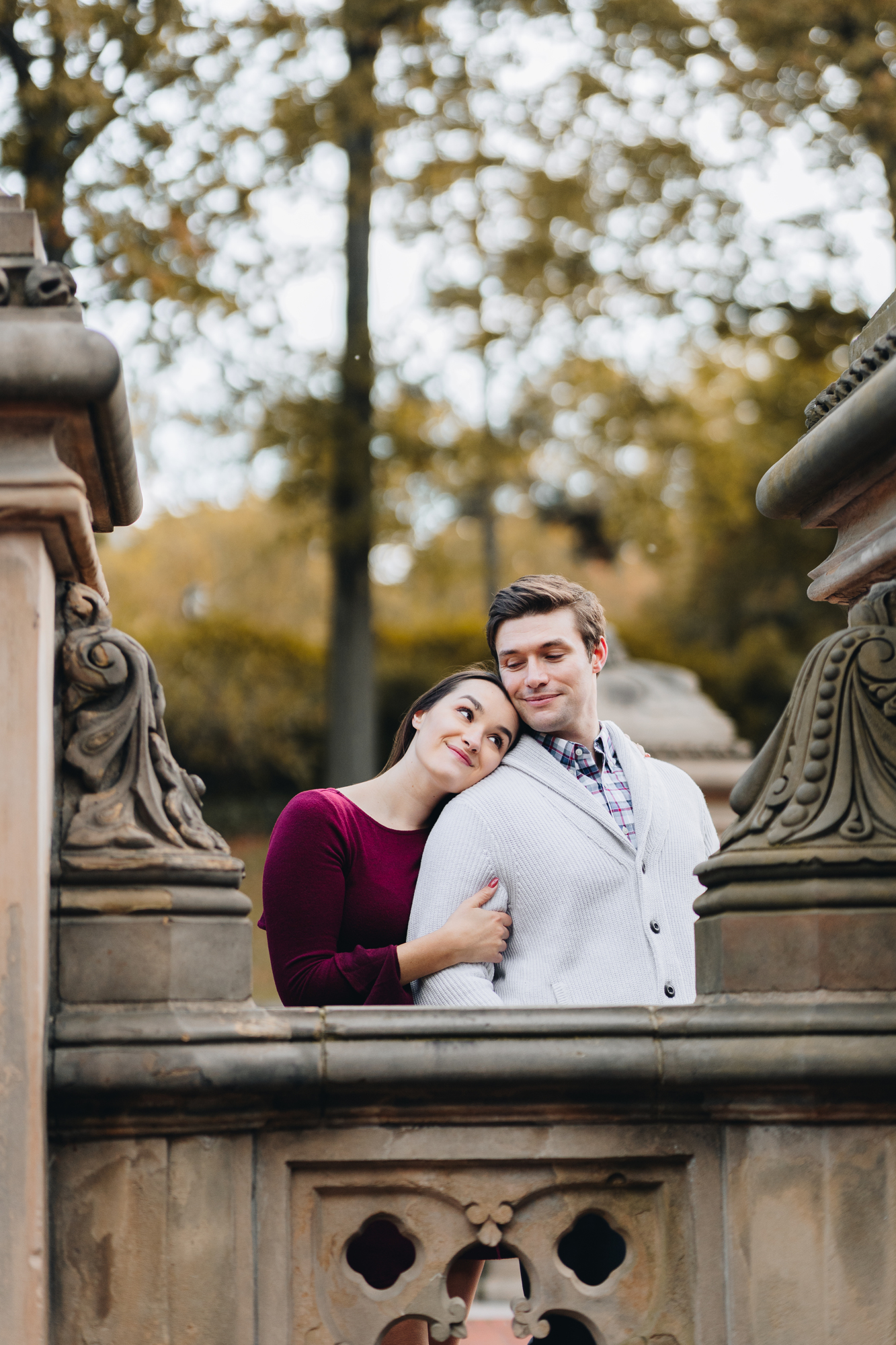 Sweet Fall Engagement Photos in Central Park New York