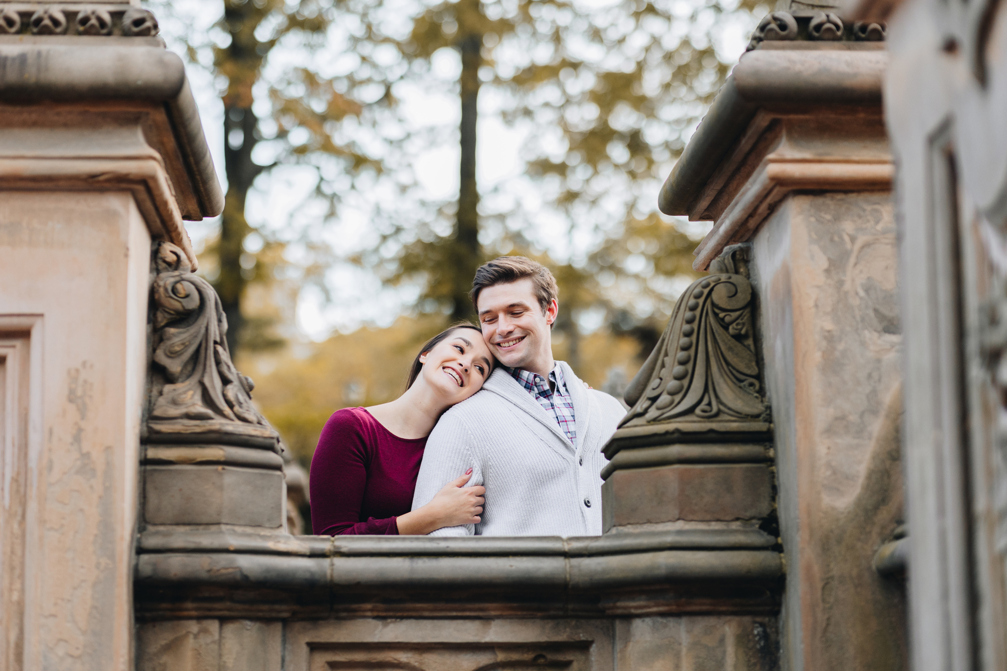 Touching Fall Engagement Photos in Central Park New York
