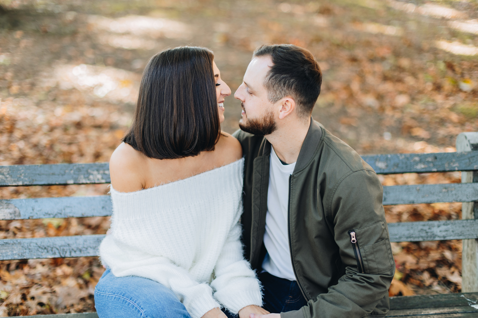 Cute Fall Engagement Photos in Astoria Park, Queens, New York