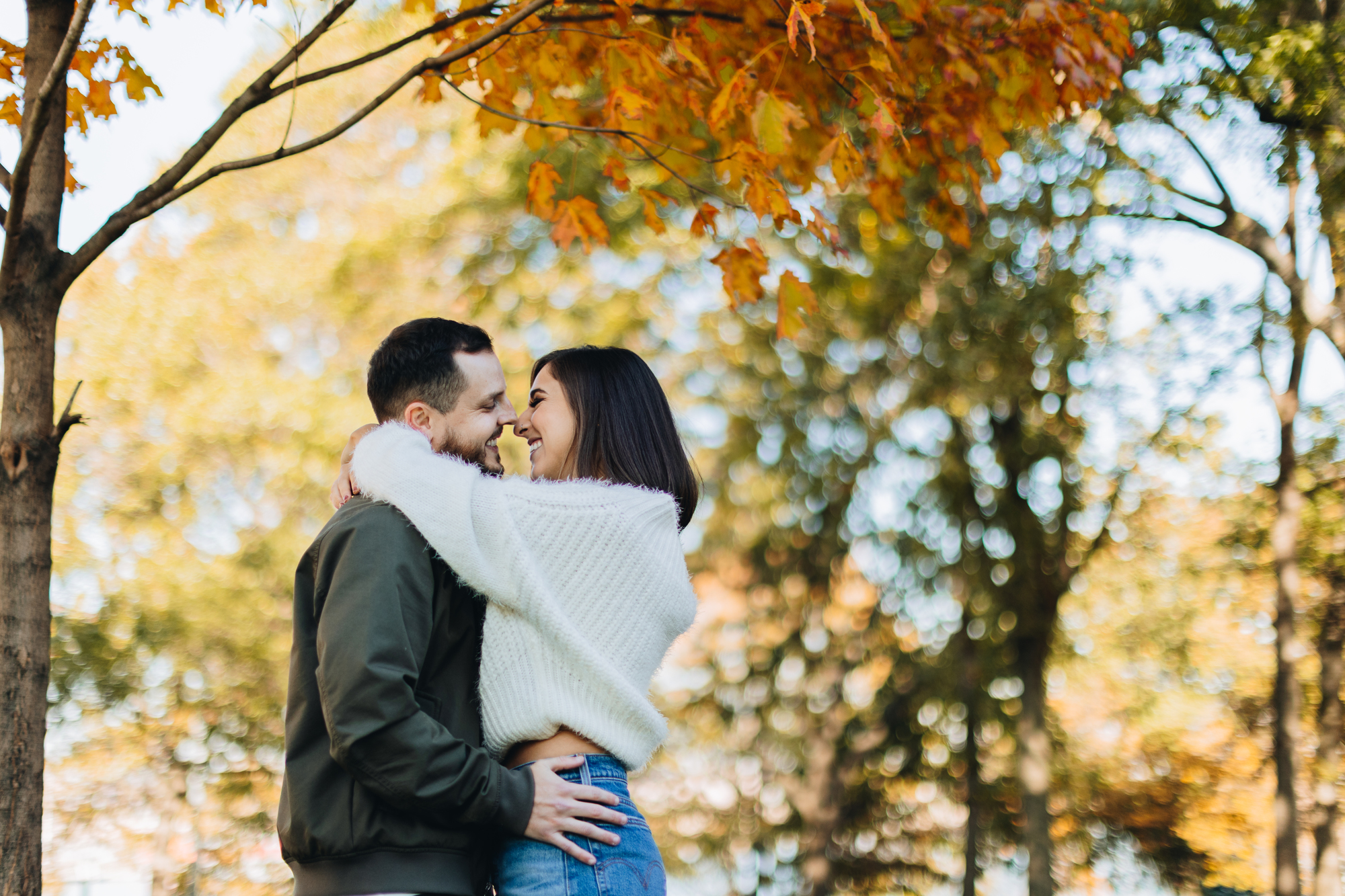Beautiful Fall Engagement Photos in Astoria Park, Queens, New York