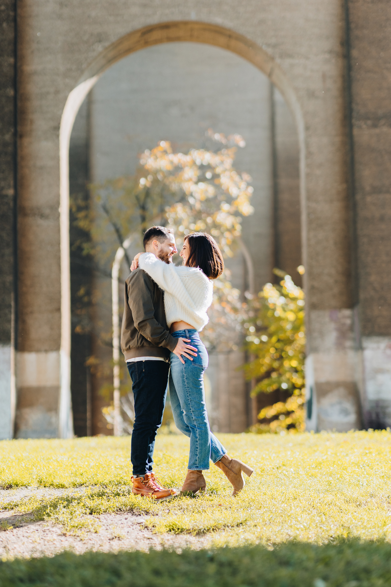 Lovely Fall Engagement Photos in Astoria Park, Queens, New York