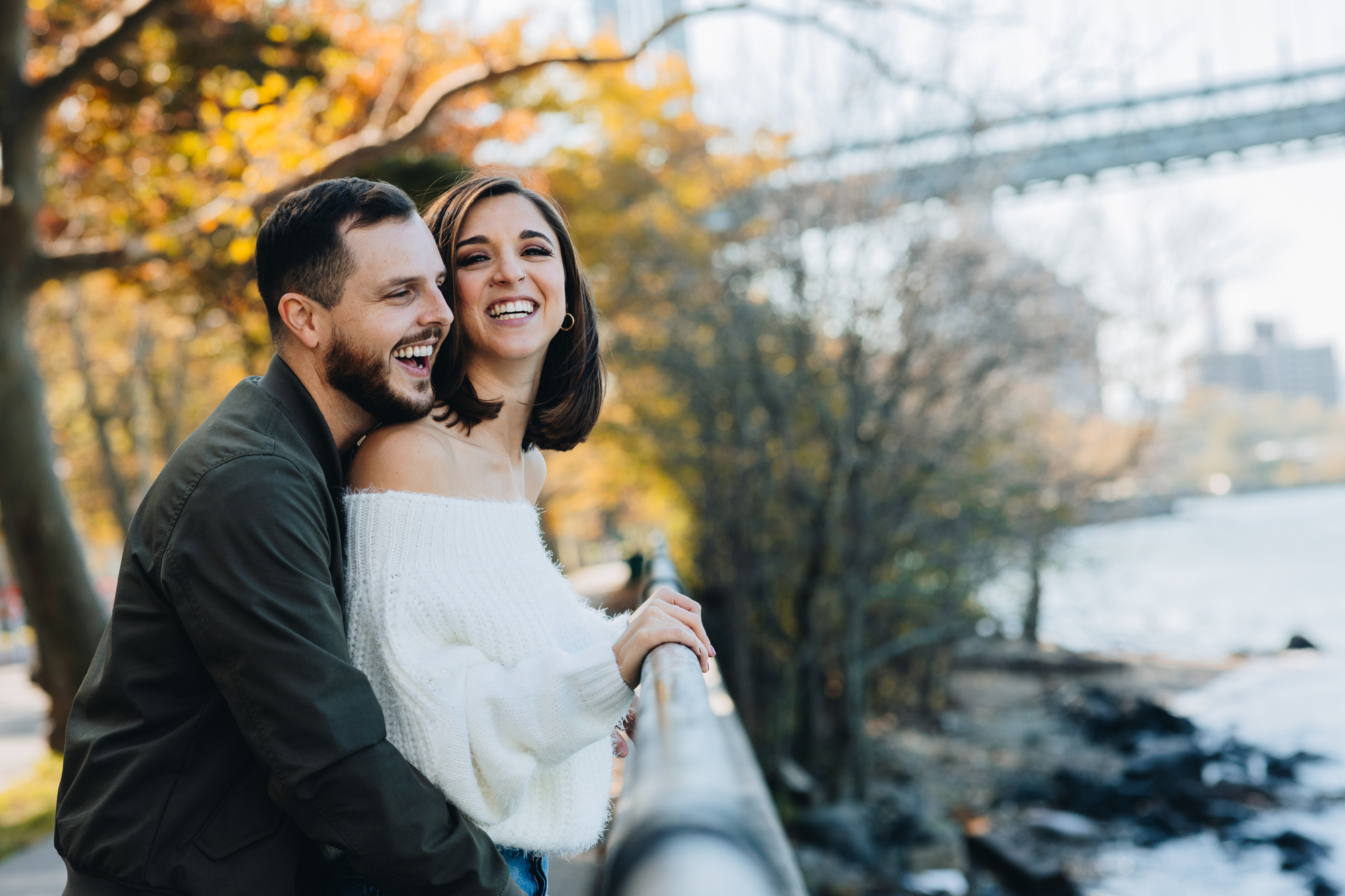 Charming Fall Engagement Photos in Astoria Park, Queens, New York