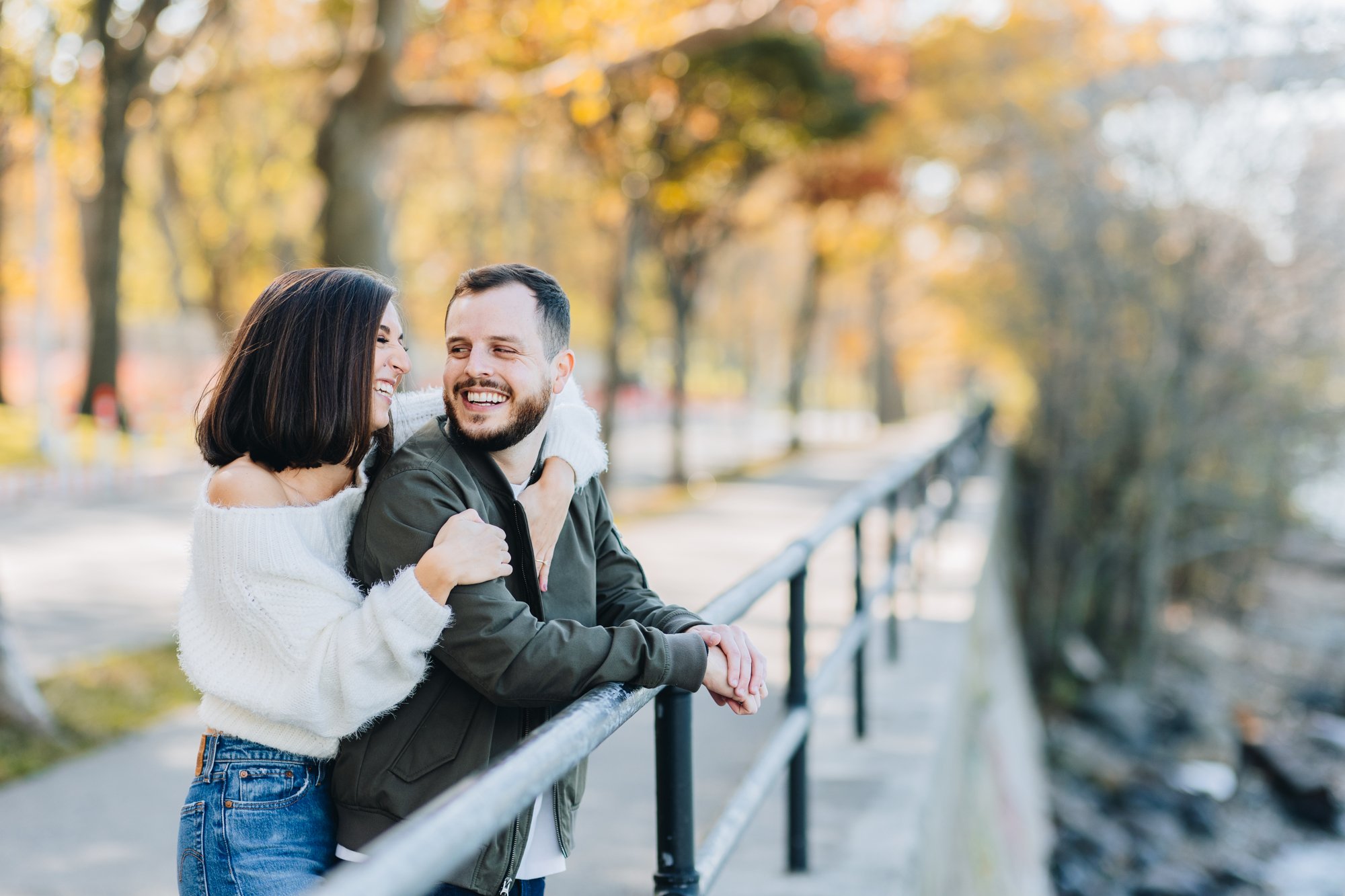 Stunning Fall Engagement Photos in Astoria Park, Queens, New York
