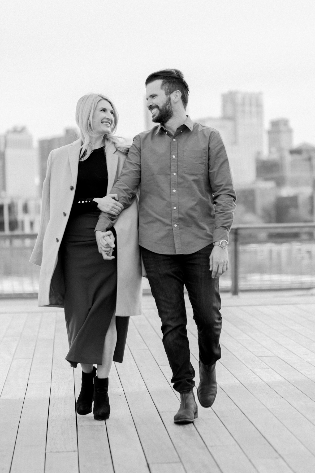 Chic South Street Seaport Engagement Photos