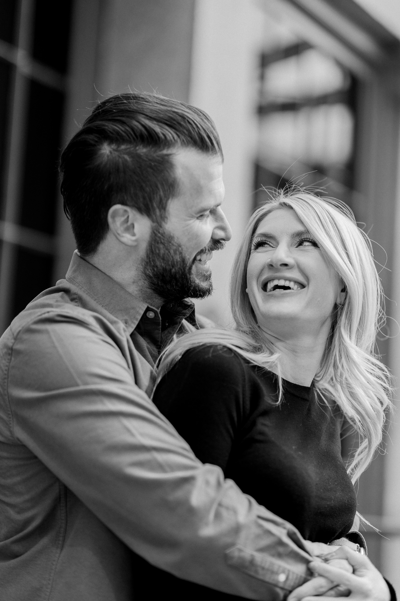Cheerful South Street Seaport Engagement Photos