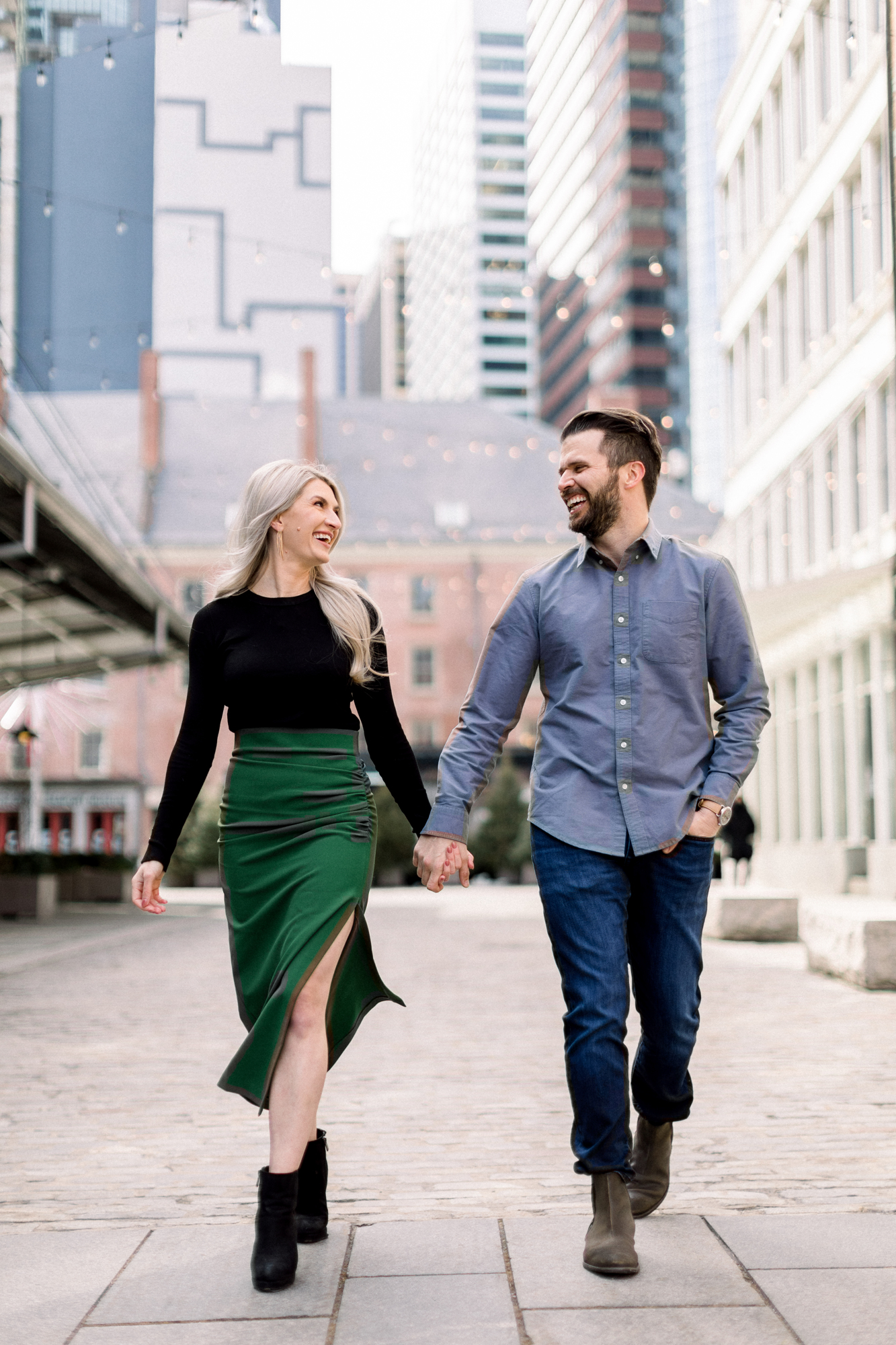 Candid South Street Seaport Engagement Photos