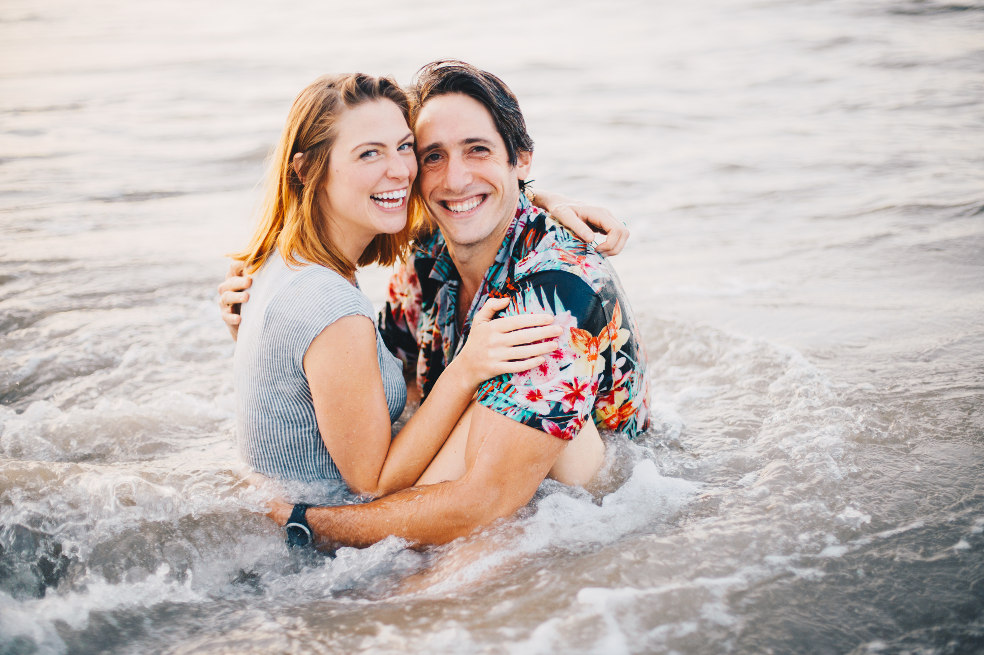 Flawless Sunrise Engagement Photos on the Beach at Coney Island