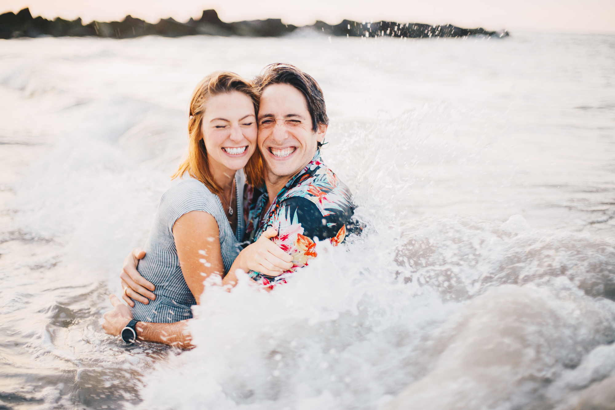 Perfect Sunrise Engagement Photos on the Beach at Coney Island