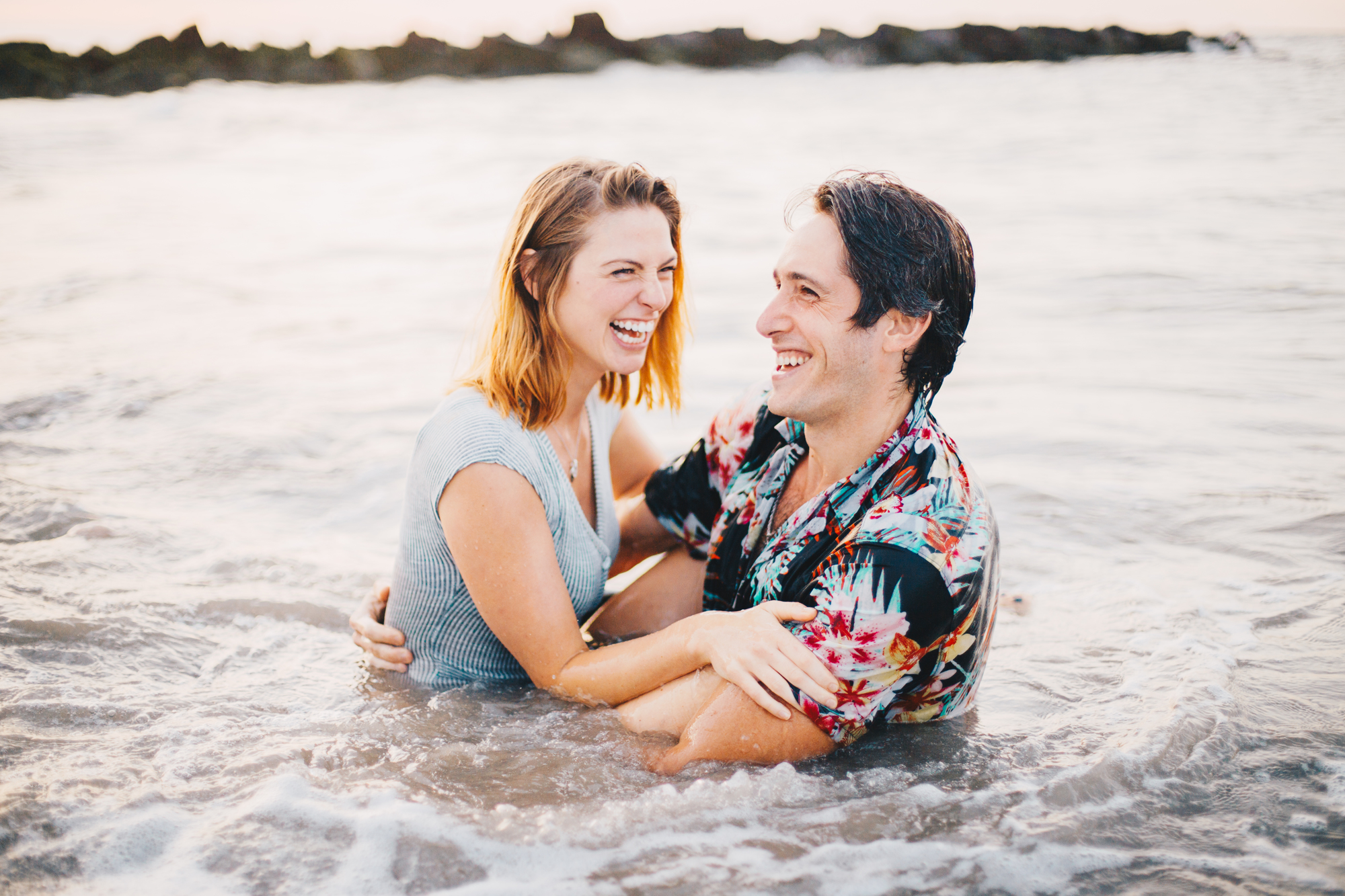 Picturesque Sunrise Engagement Photos on the Beach at Coney Island