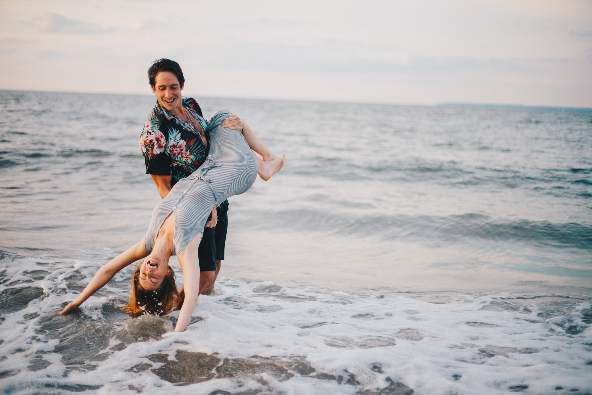 Charming Sunrise Engagement Photos on the Beach at Coney Island