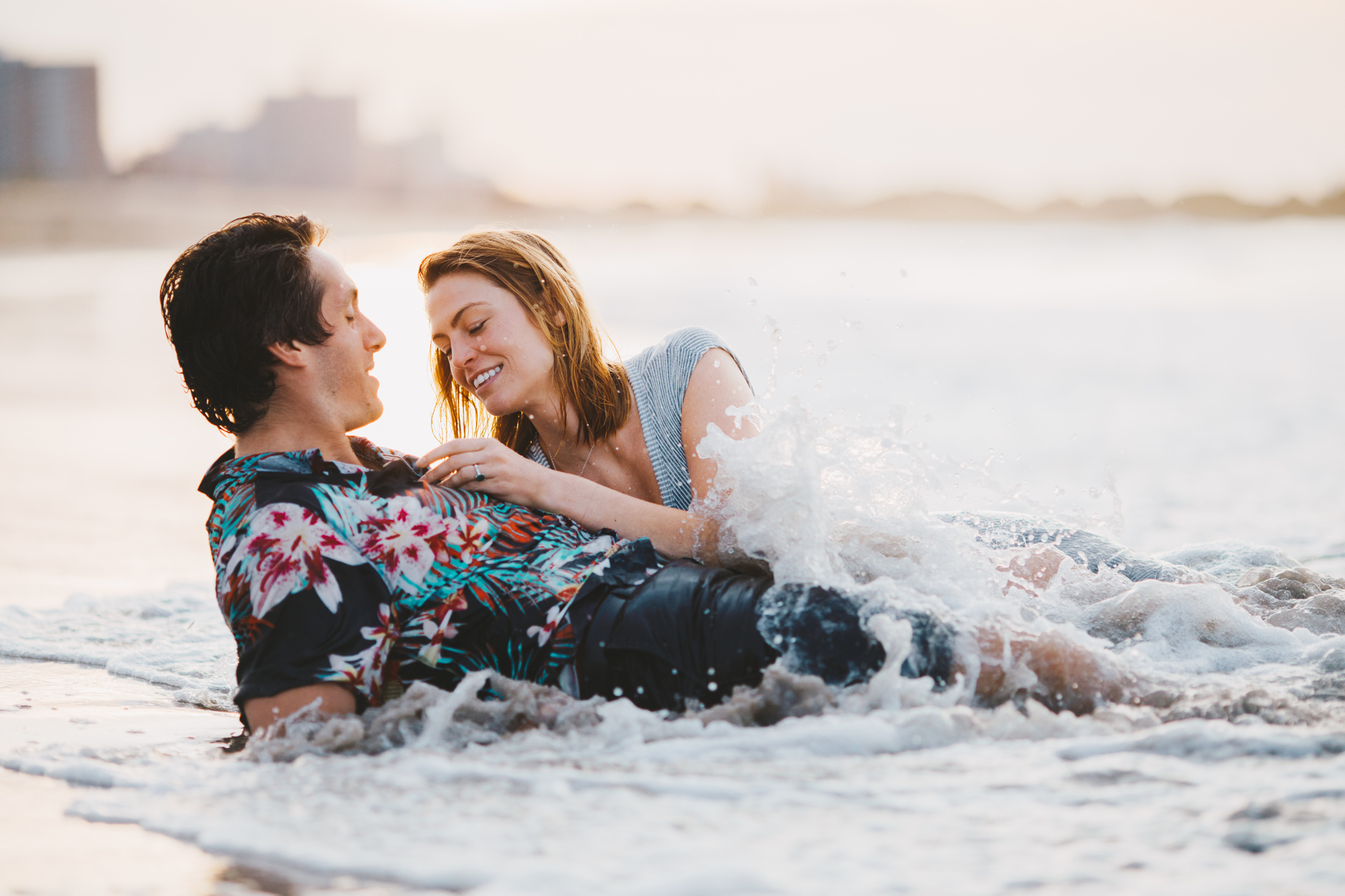Special Sunrise Engagement Photos on the Beach at Coney Island