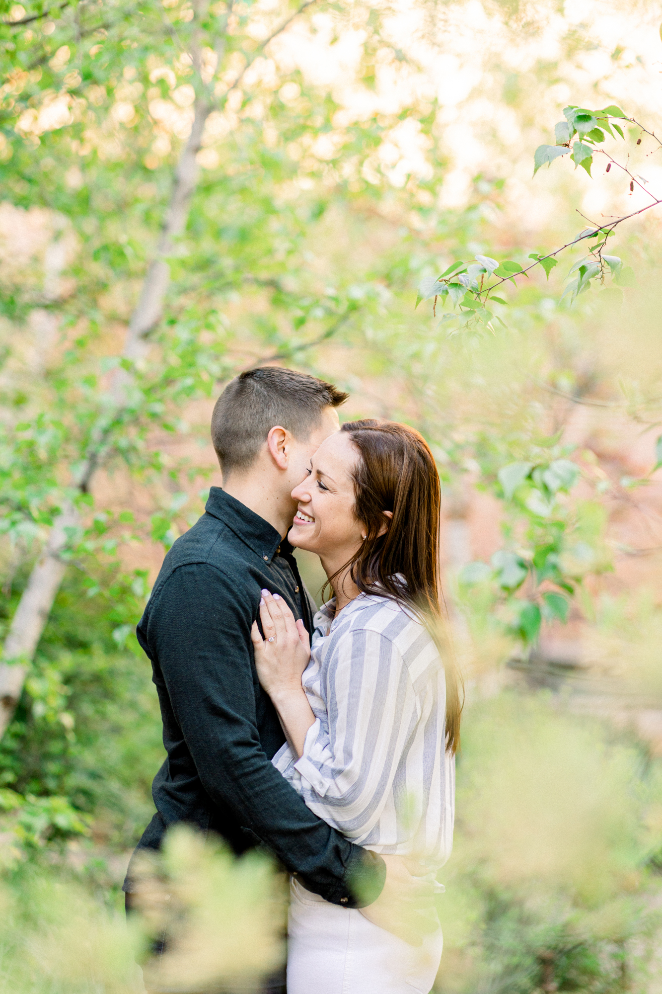 Flirty NYC Engagement Photography with Spring Blossoms