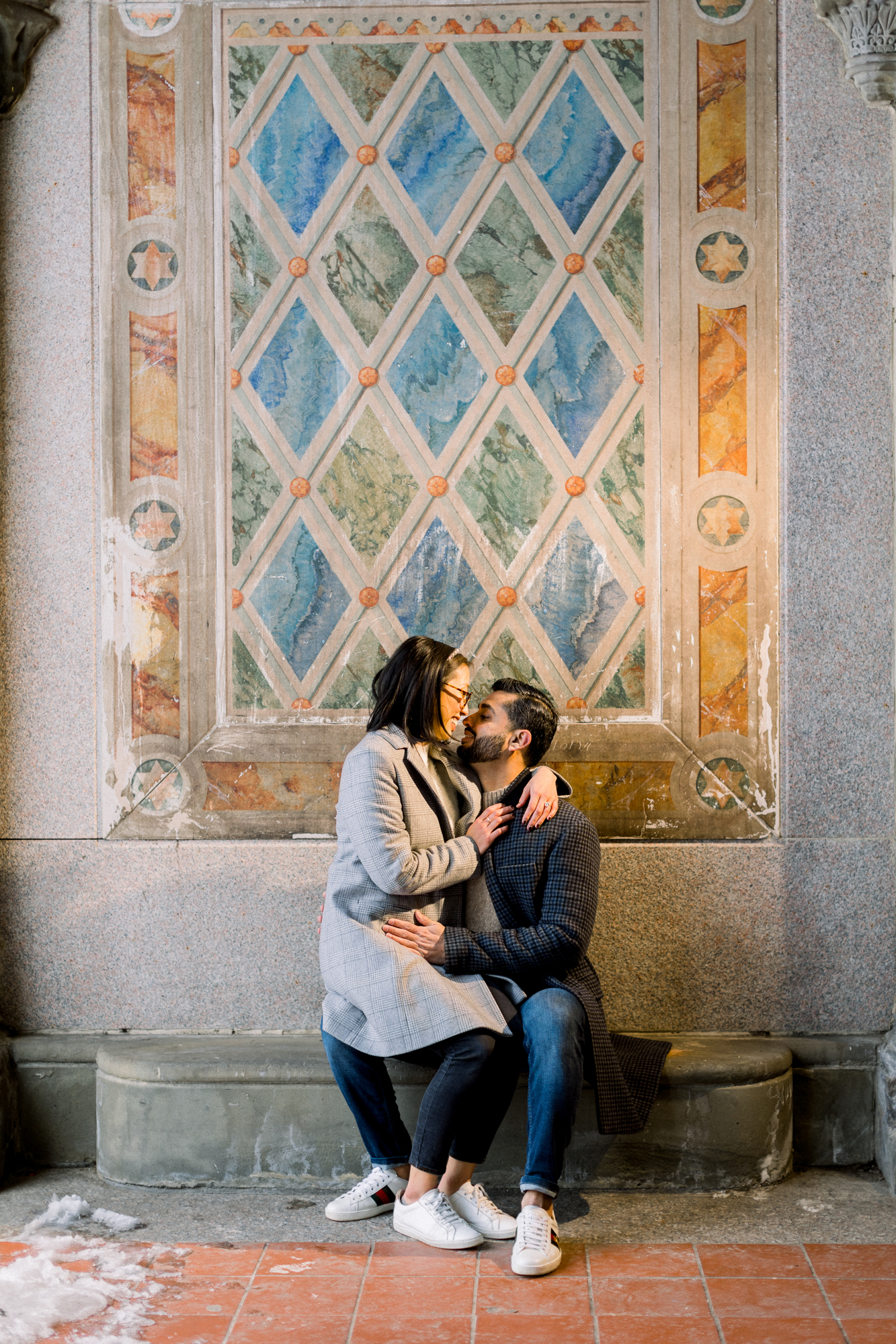 Charming and Sweet Winter Engagement Photos in Central Park NYC