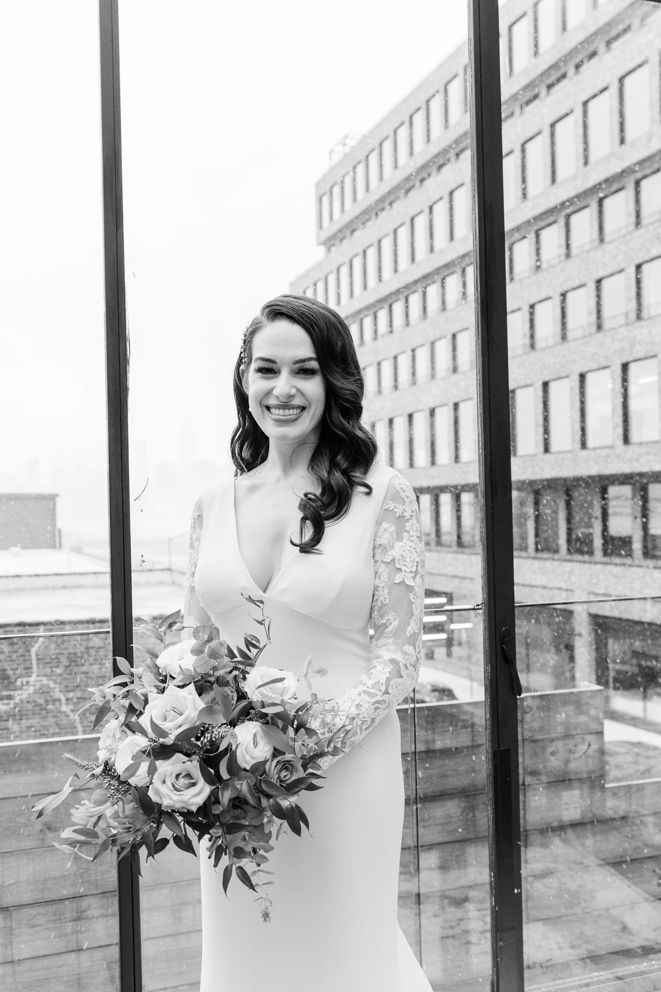 Beautiful Brooklyn Wedding Photography at 74Wythe with Rooftop NYC Views