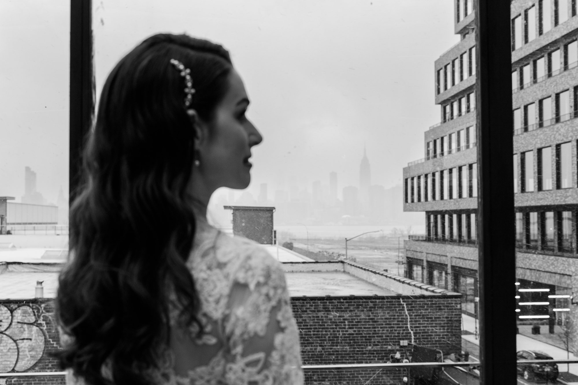 Elegant Brooklyn Wedding Photography at 74Wythe with Rooftop NYC Views