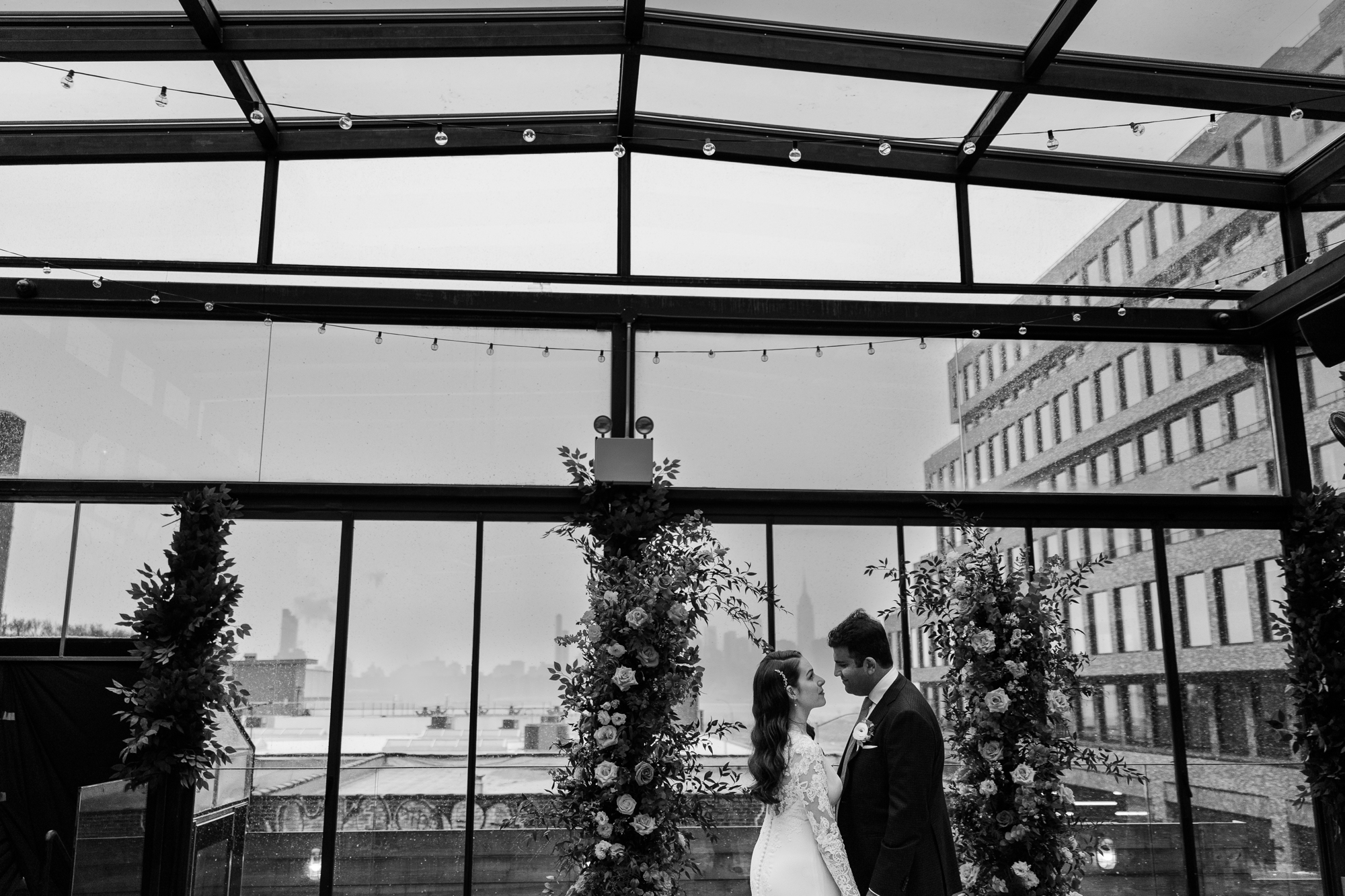 Artistic Brooklyn Wedding Photography at 74Wythe with Rooftop NYC Views