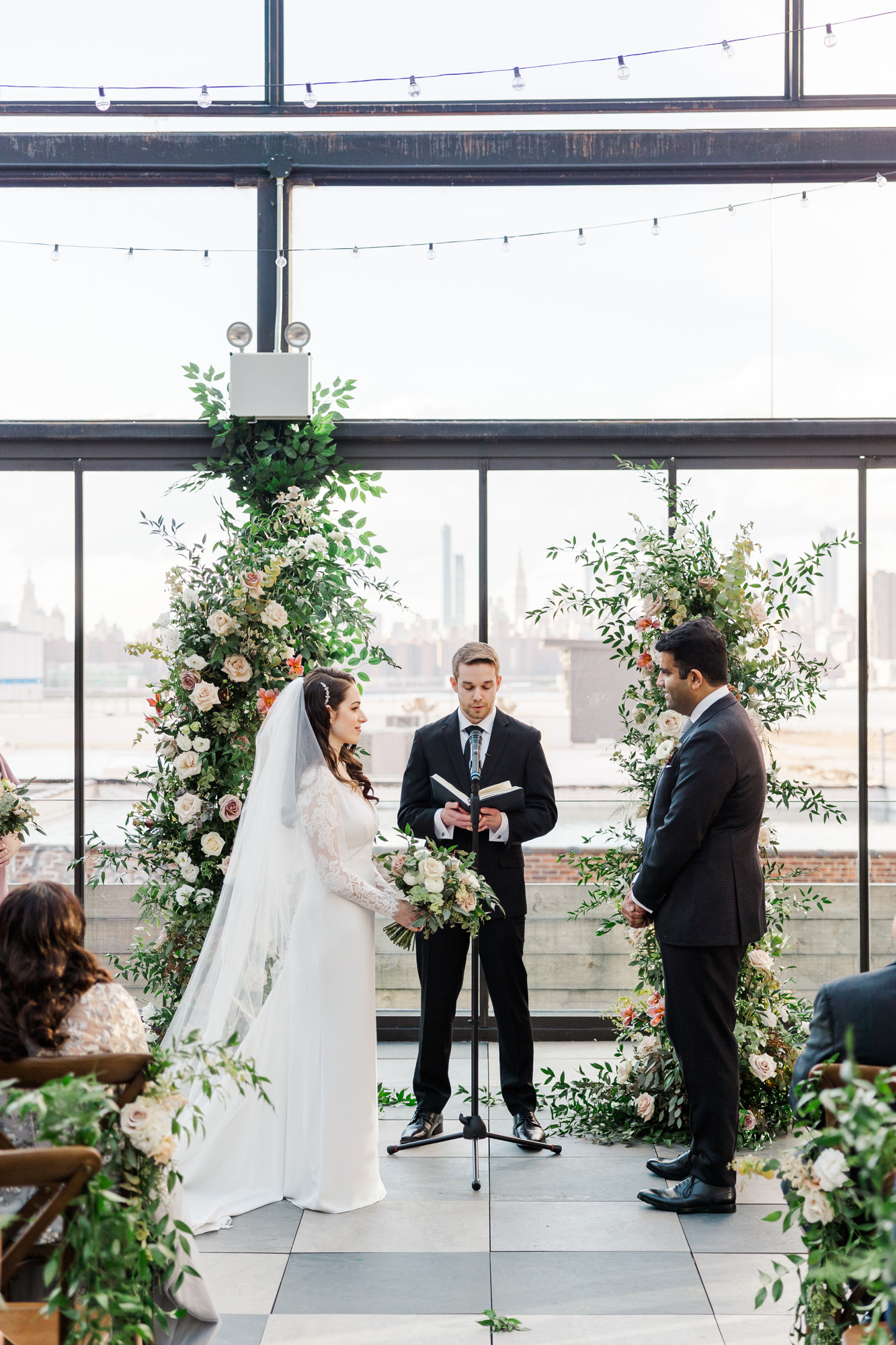 Perfect Brooklyn Wedding Photography at 74Wythe with Rooftop NYC Views