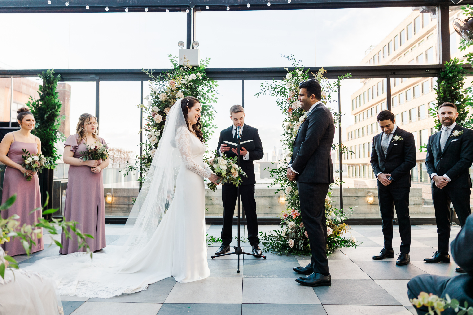Fairy Tale Brooklyn Wedding Photography at 74Wythe with Rooftop NYC Views