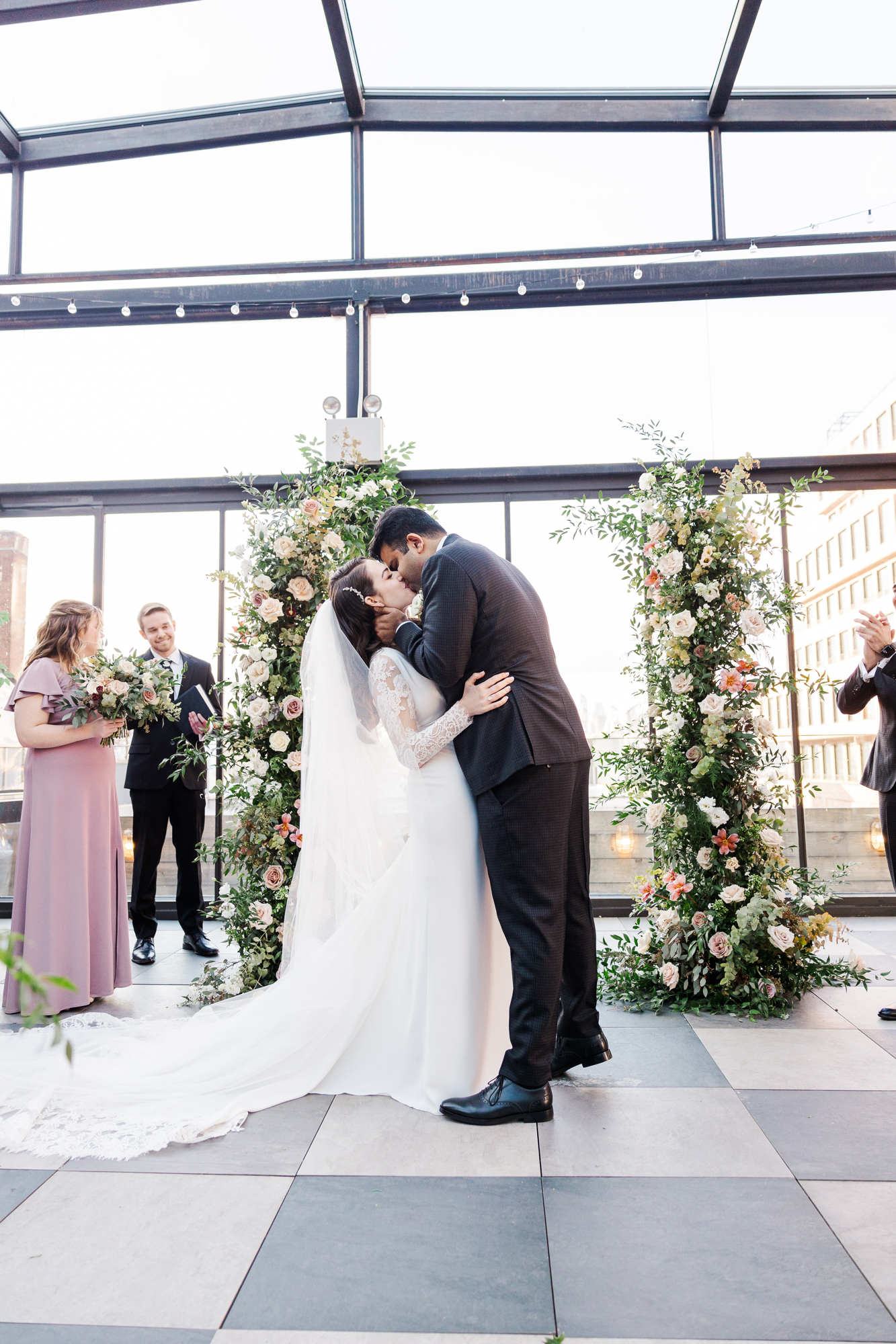 Jaw-Dropping 74Wythe Wedding Photography in Wintery Brooklyn with Rooftop Views