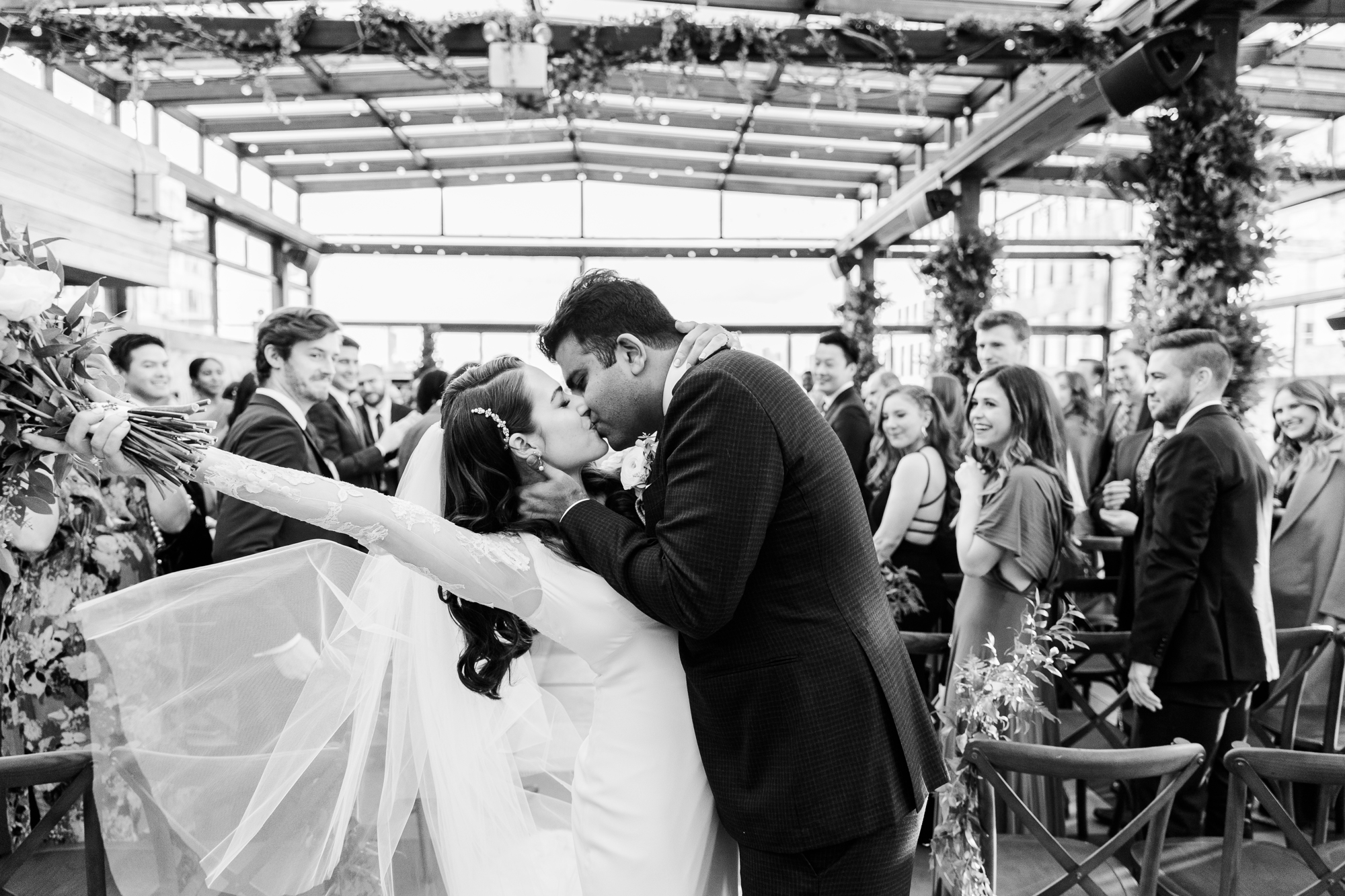 Enchanting 74Wythe Wedding Photography in Wintery Brooklyn with Rooftop Views