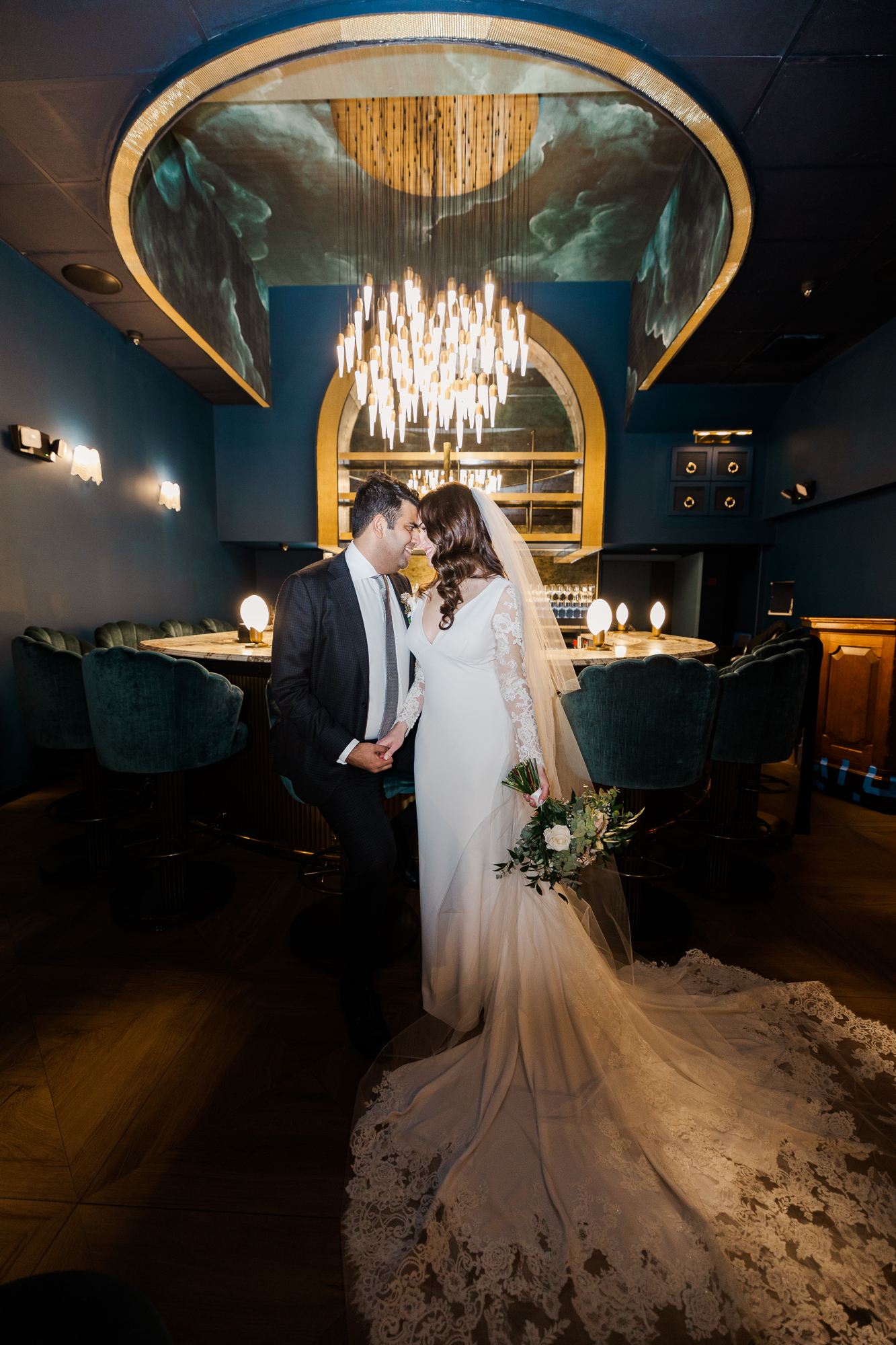 Flawless 74Wythe Wedding Photography in Wintery Brooklyn with Rooftop Views