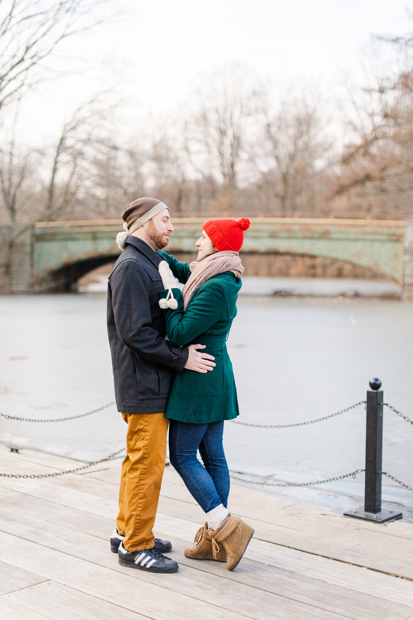 Idyllic Winter Engagement Photos in Prospect Park