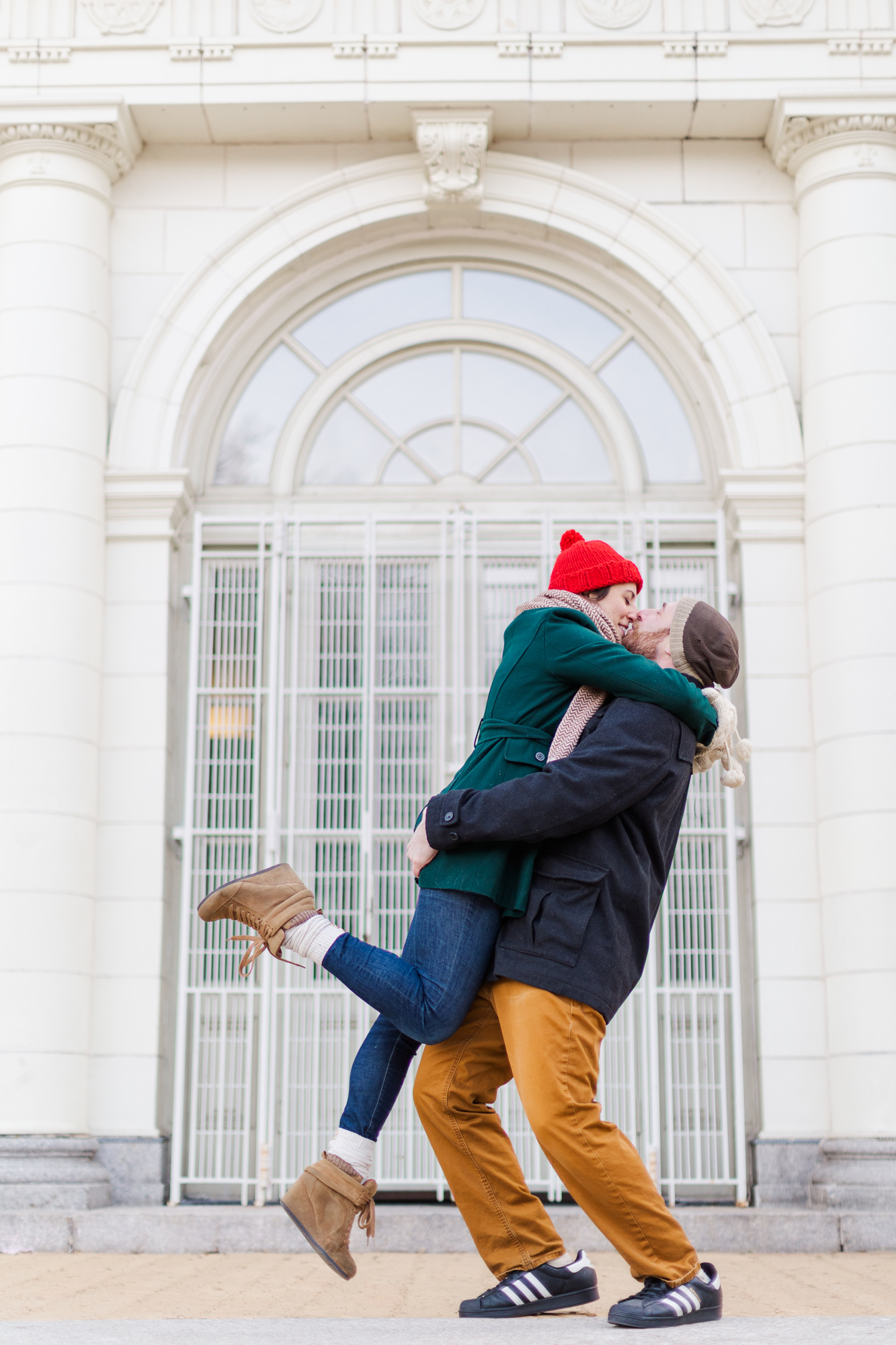 Romantic and Bright Winter Engagement Photos in Prospect Park