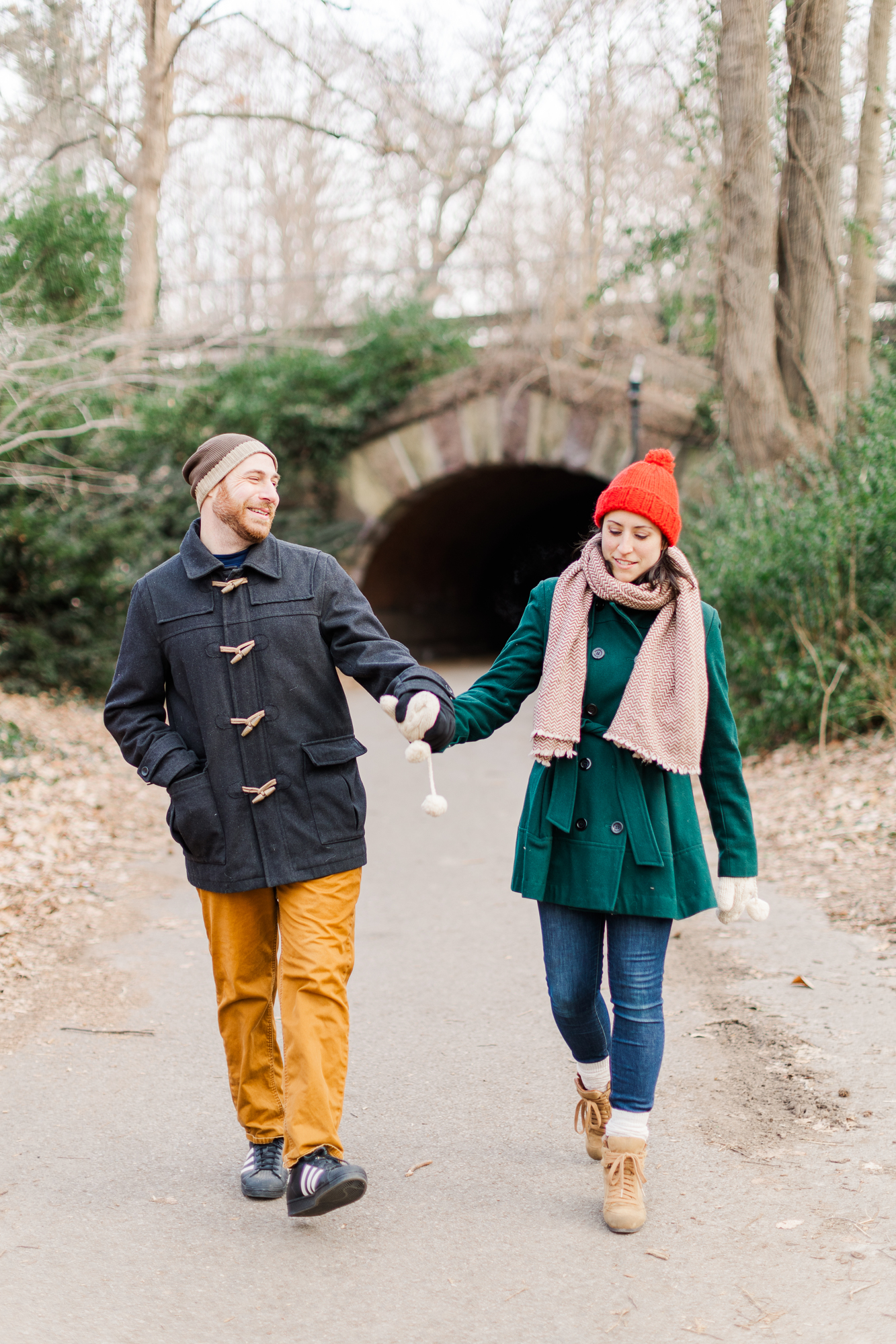 Magical and Vibrant Winter Engagement Photos in Prospect Park