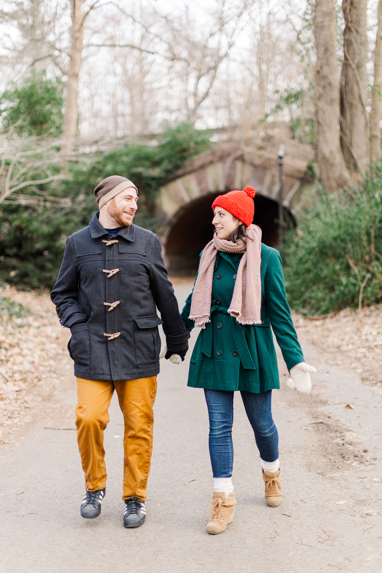 Dreamy and Candid Winter Engagement Photos in Prospect Park